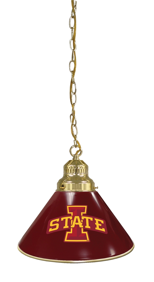 BL1BRIowaSt NCAA Iowa State University Single Shade Pendant Light - Brass