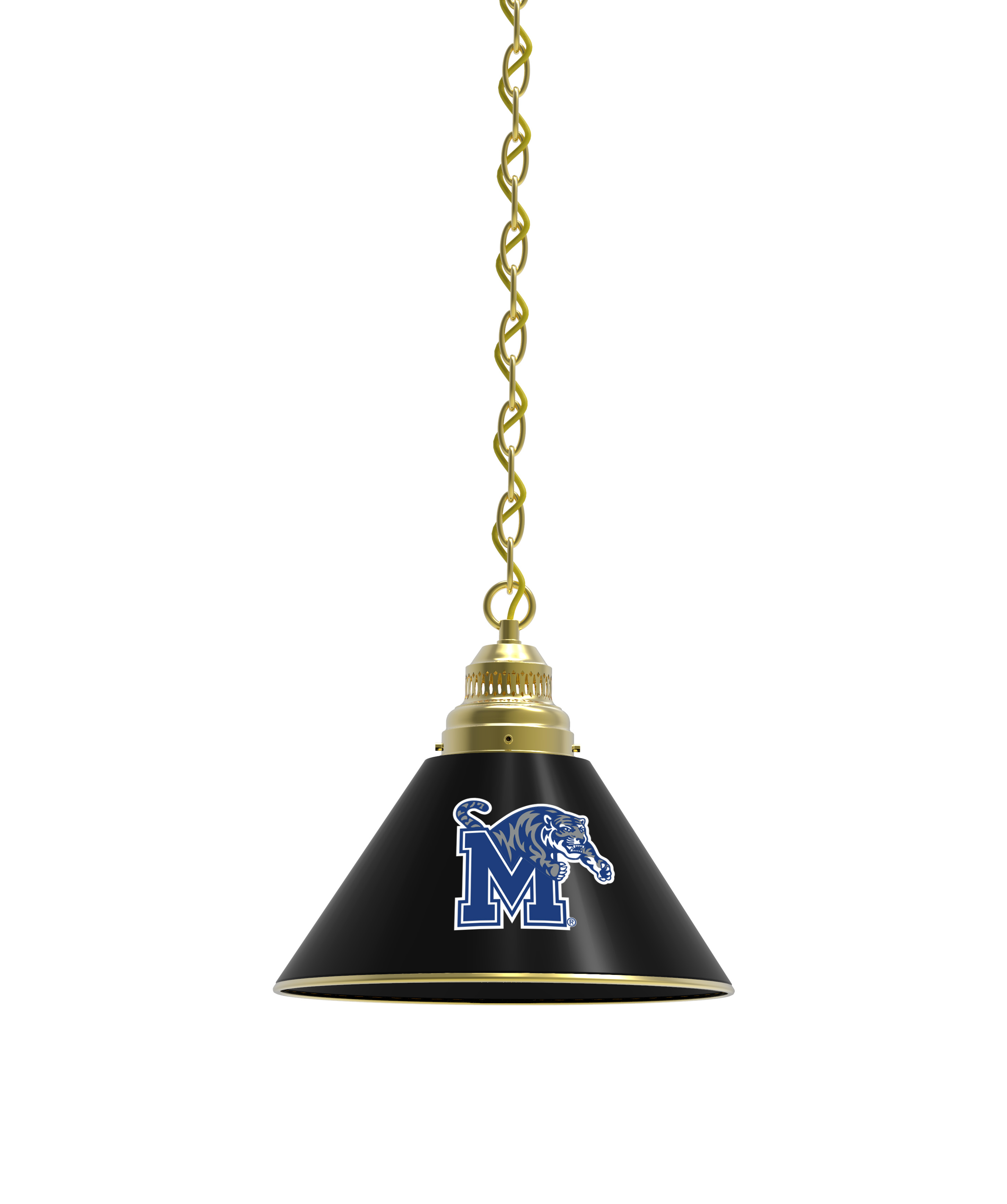 BL1BRMemphs NCAA University of Memphis Single Shade Pendant Light - Brass