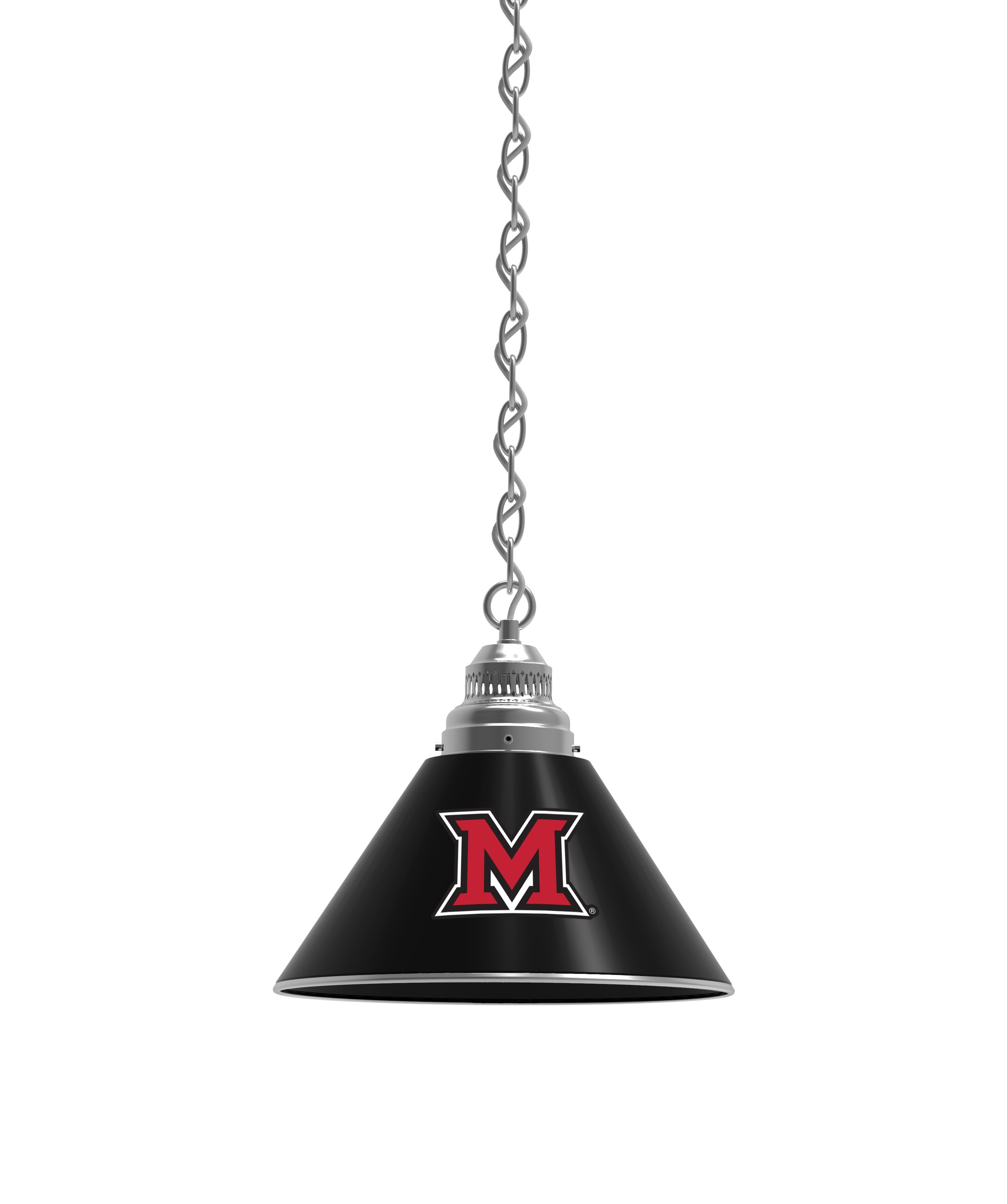 BL1CHMia-OH NCAA Miami University Single Shade Pendant Light - Chrome