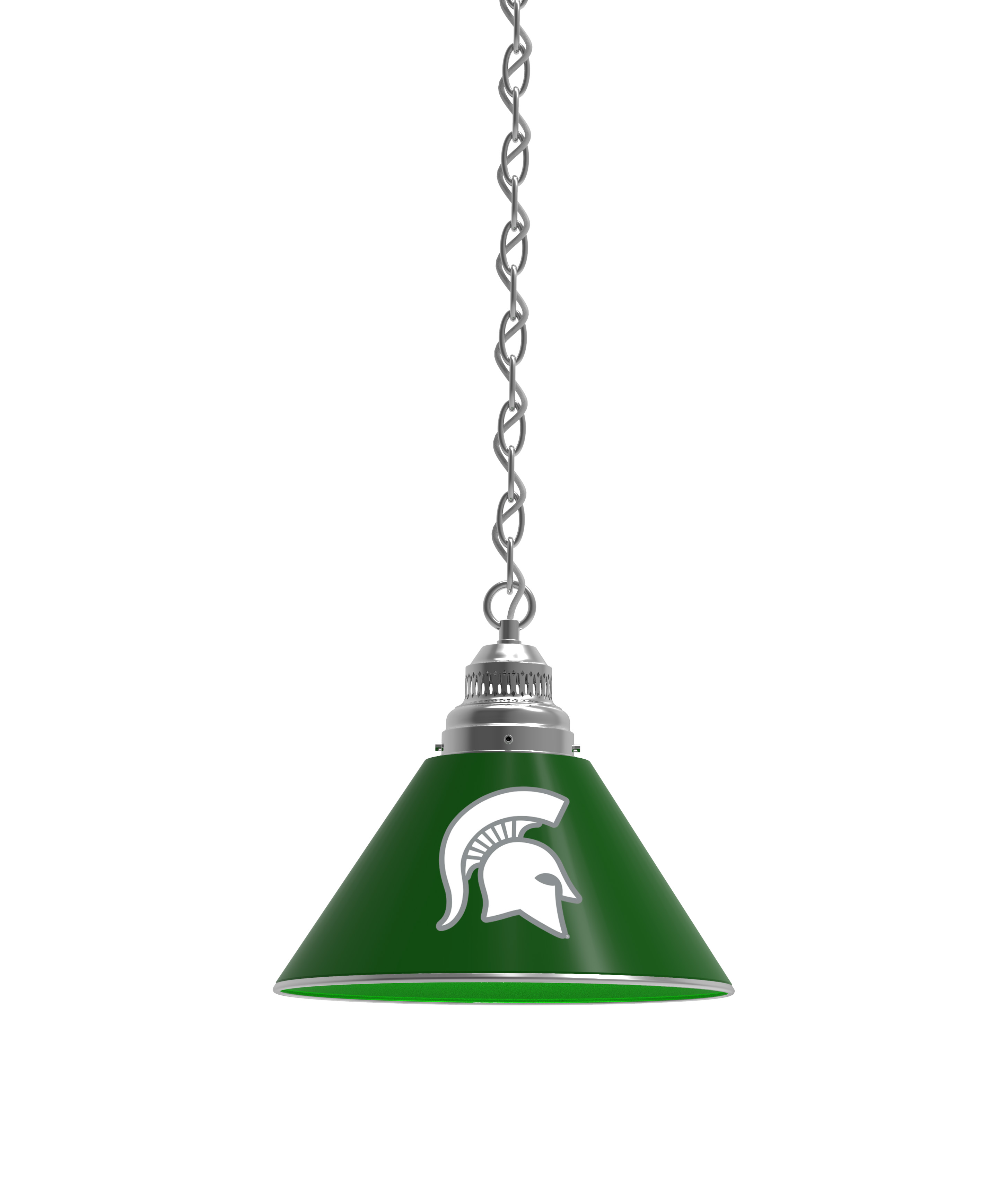 BL1CHMichSt NCAA Michigan State University Single Shade Pendant Light - Chrome