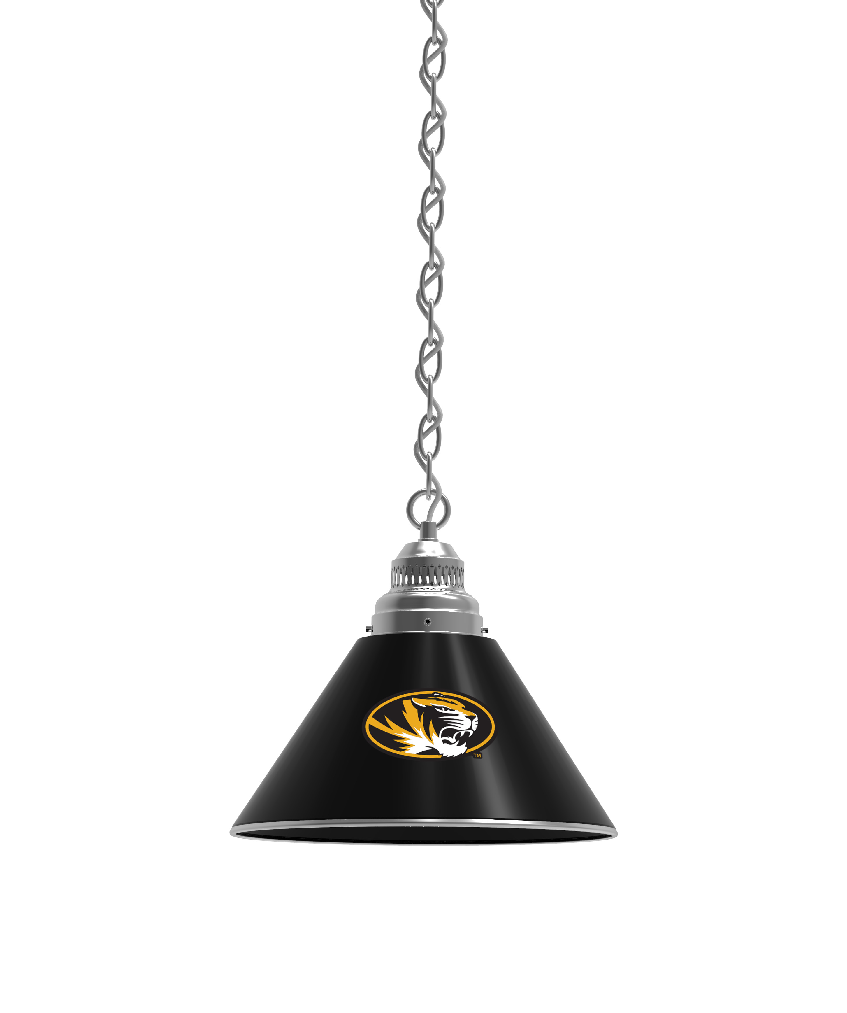 BL1CHMizzou NCAA Missouri Tigers Single Shade Pendant Light - Chrome