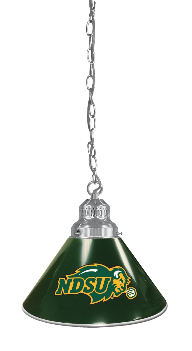 BL1CHNDakSt-G NCAA North Dakota State University Single Shade Pendant Light with Green Shades - Chrome
