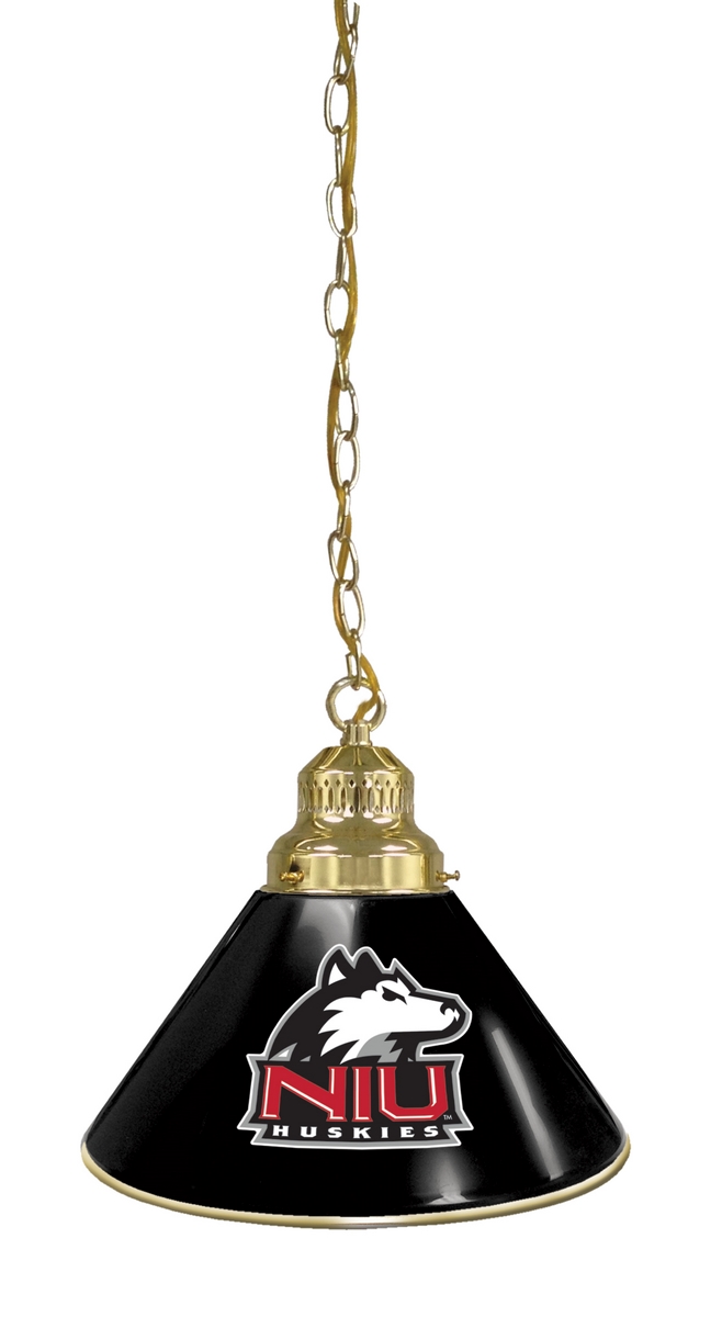 BL1BRNorIll NCAA Northern Illinois University Single Shade Pendant Light - Brass