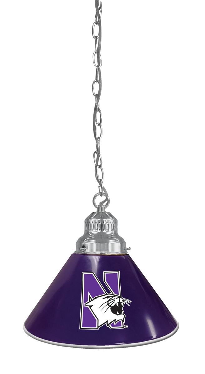 BL1CHNthwst NCAA Northwestern University Single Shade Pendant Light - Chrome