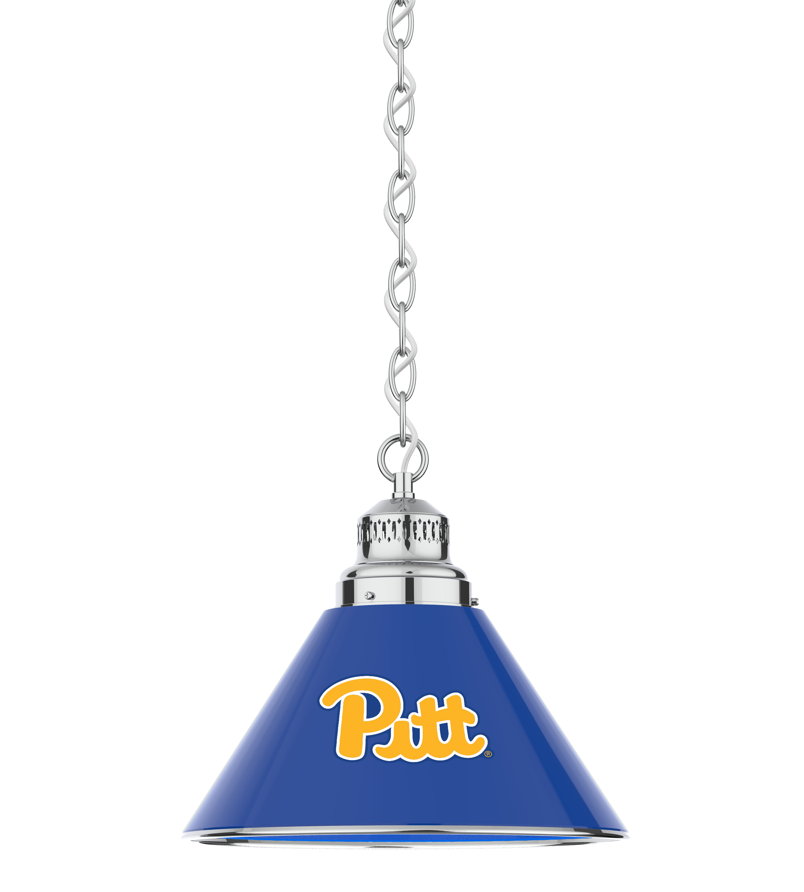 BL1CHPittsb NCAA University of Pittsburgh Single Shade Pendant Light - Chrome