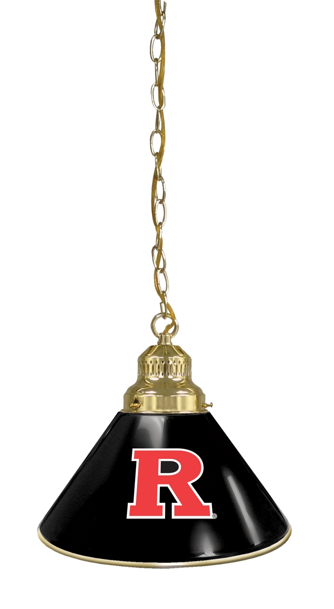 BL1BRRutger NCAA Rutgers University Single Shade Pendant Light - Brass