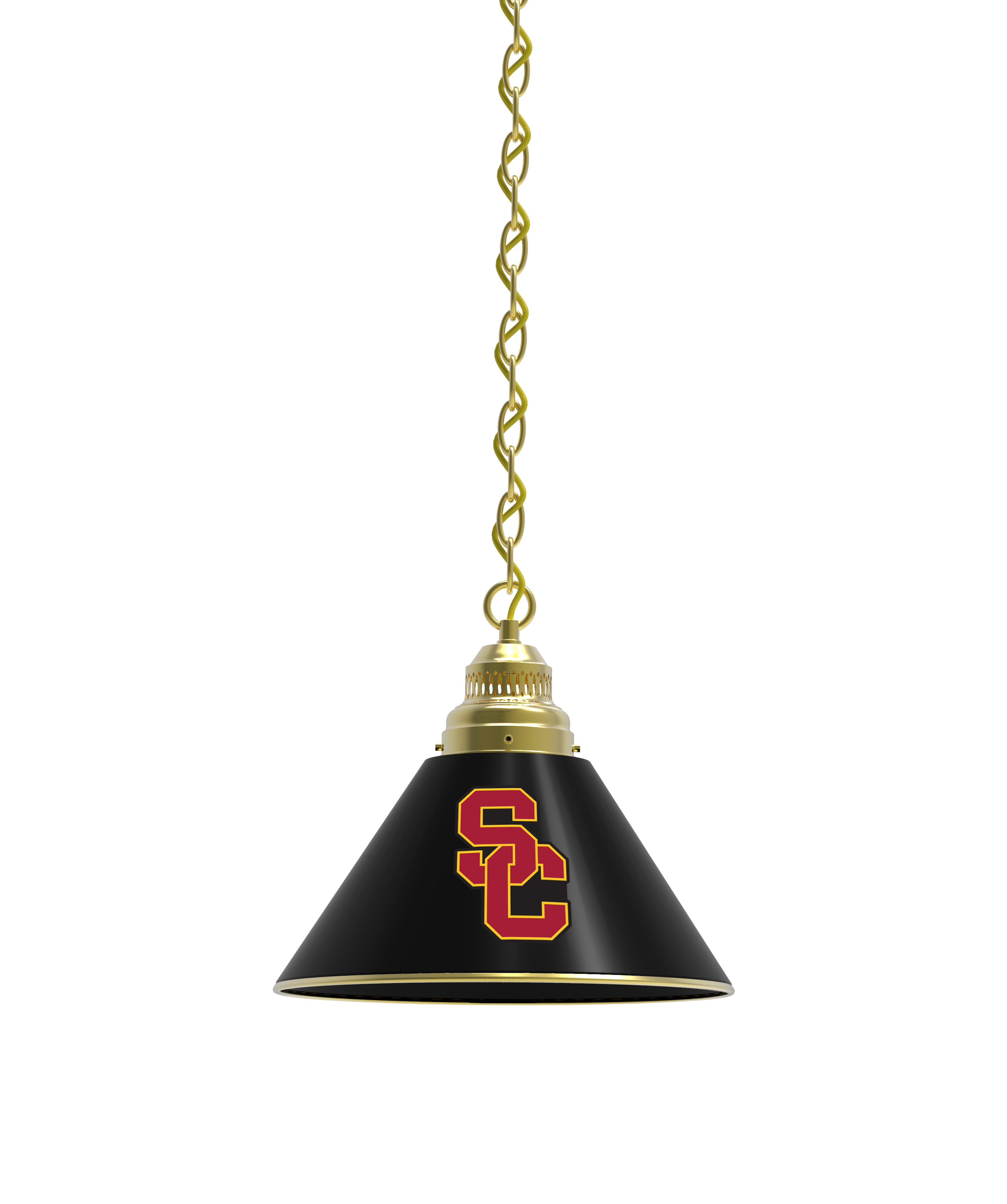 BL1BRSouCal NCAA USC Trojans Single Shade Pendant Light - Brass