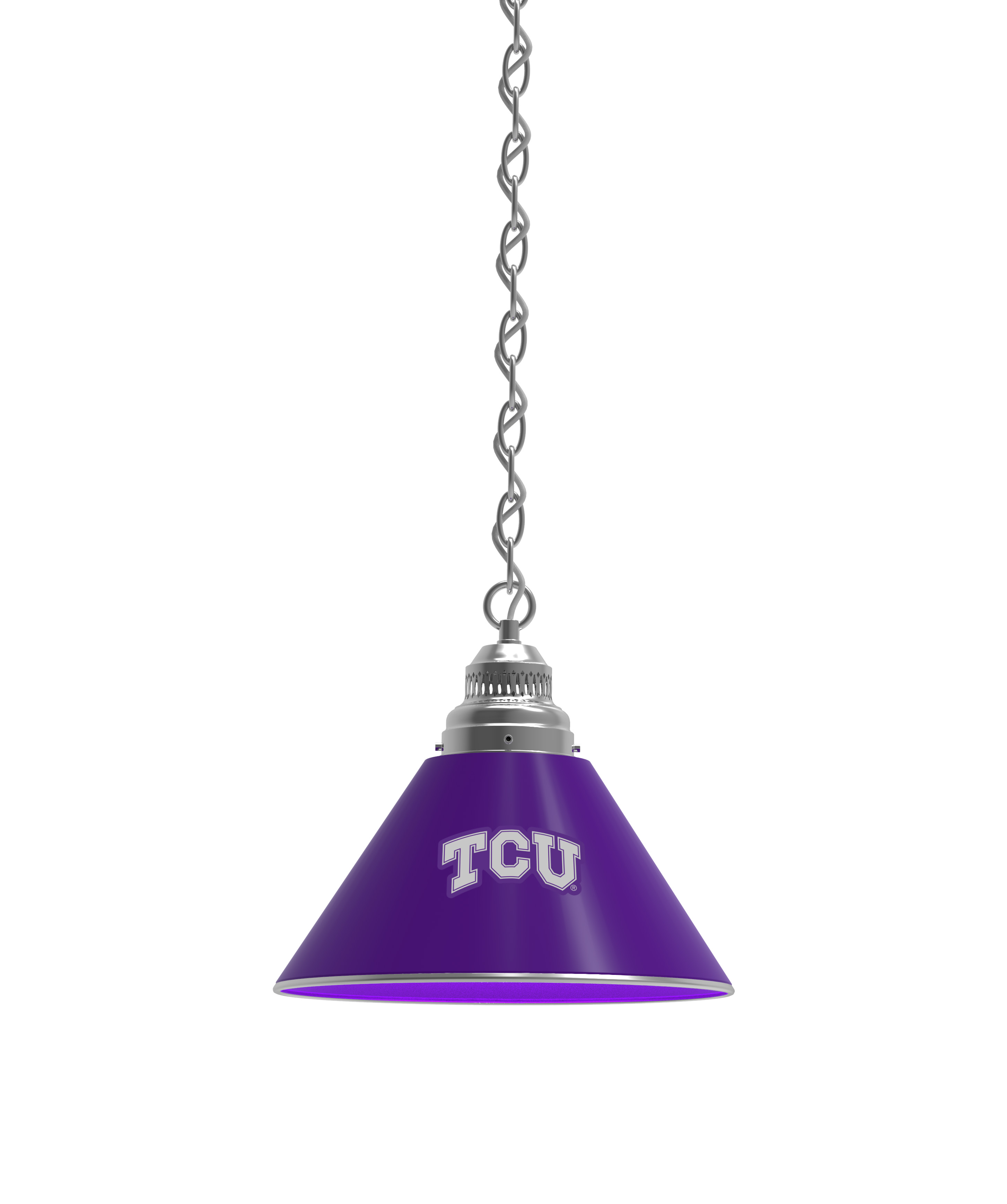 BL1CHTexChr NCAA TCU University Single Shade Pendant Light - Chrome