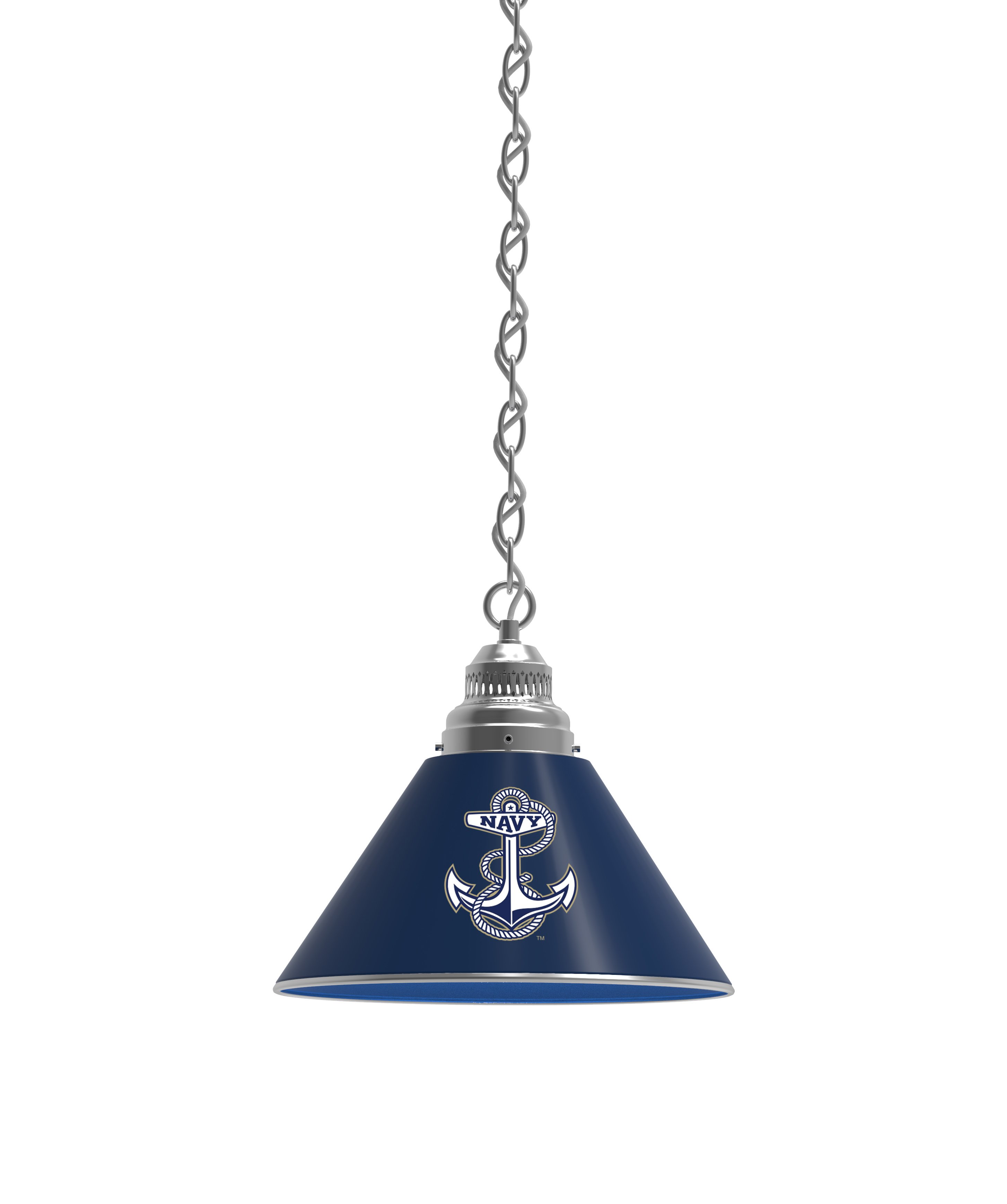 BL1CHUSNavA US Naval Academy Navy Single Shade Pendant Light - Chrome