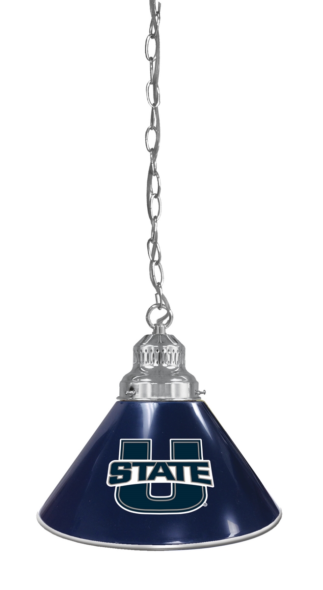 BL1CHUtahSt NCAA Utah State University Single Shade Pendant Light - Chrome