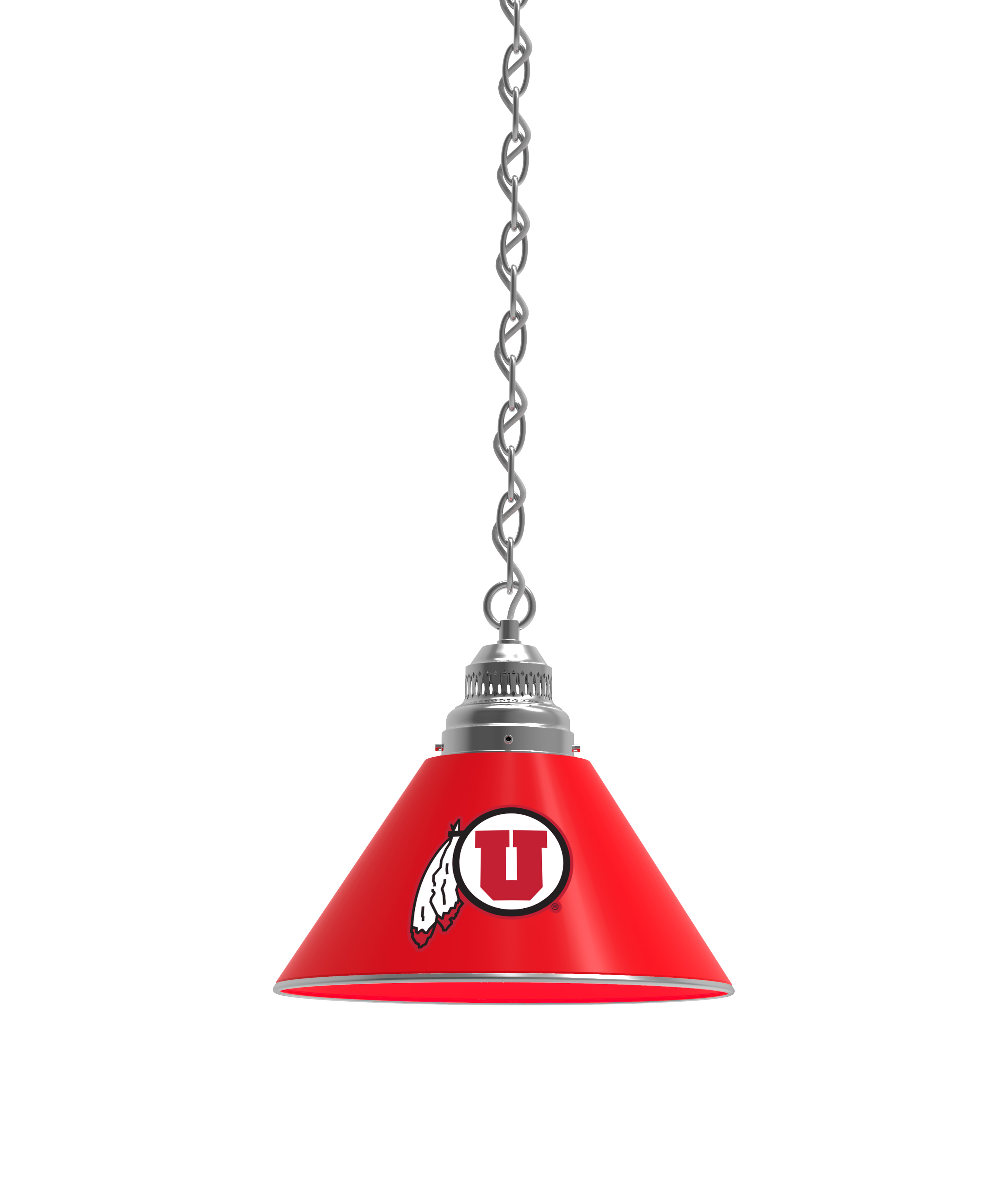 BL1CHUtahUn NCAA Utah State University Single Shade Pendant Light - Chrome