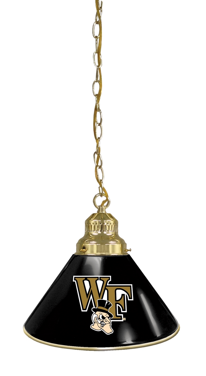 BL1BRWakeFr NCAA Wake Forest University Single Shade Pendant Light - Brass