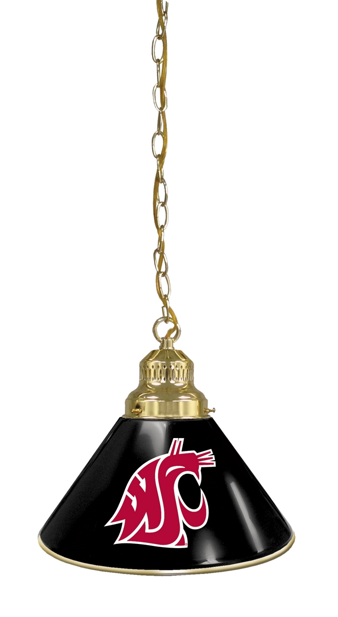 BL1BRWashSt NCAA Washington State University Single Shade Pendant Light - Brass