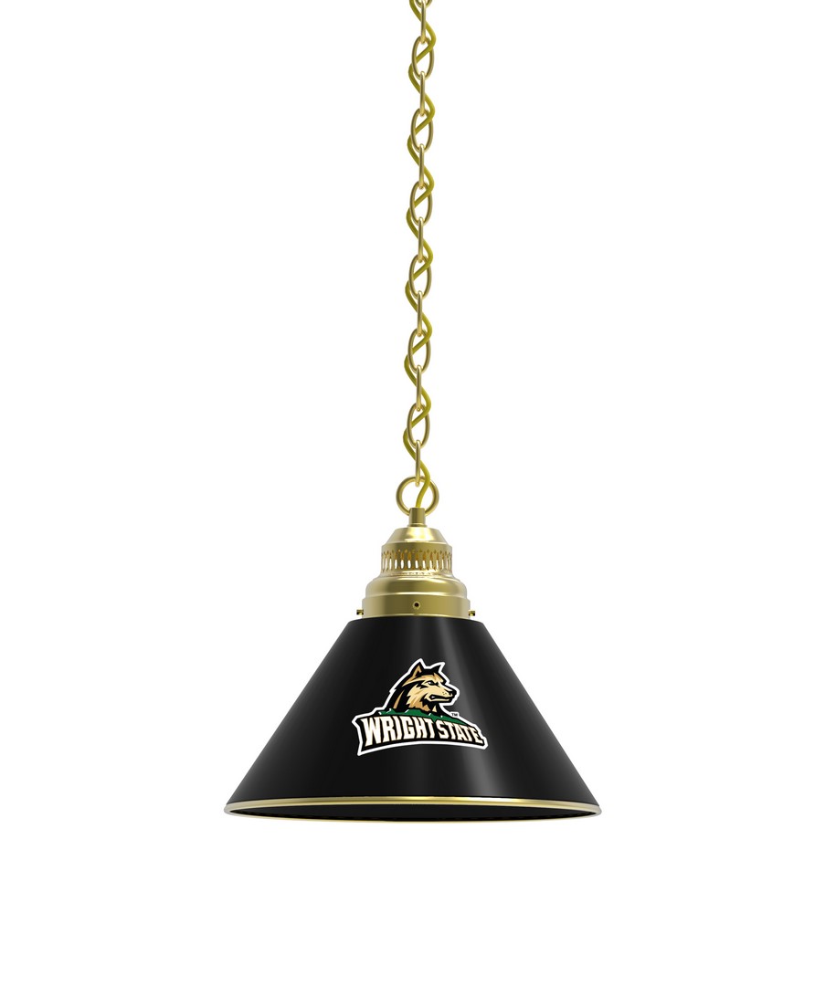 BL1BRWrtStU NCAA Wright State University Single Shade Pendant Light - Brass
