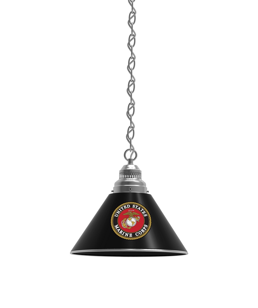 BL1CHMarine NCAA United States Marines Single Shade Pendant Light - Chrome