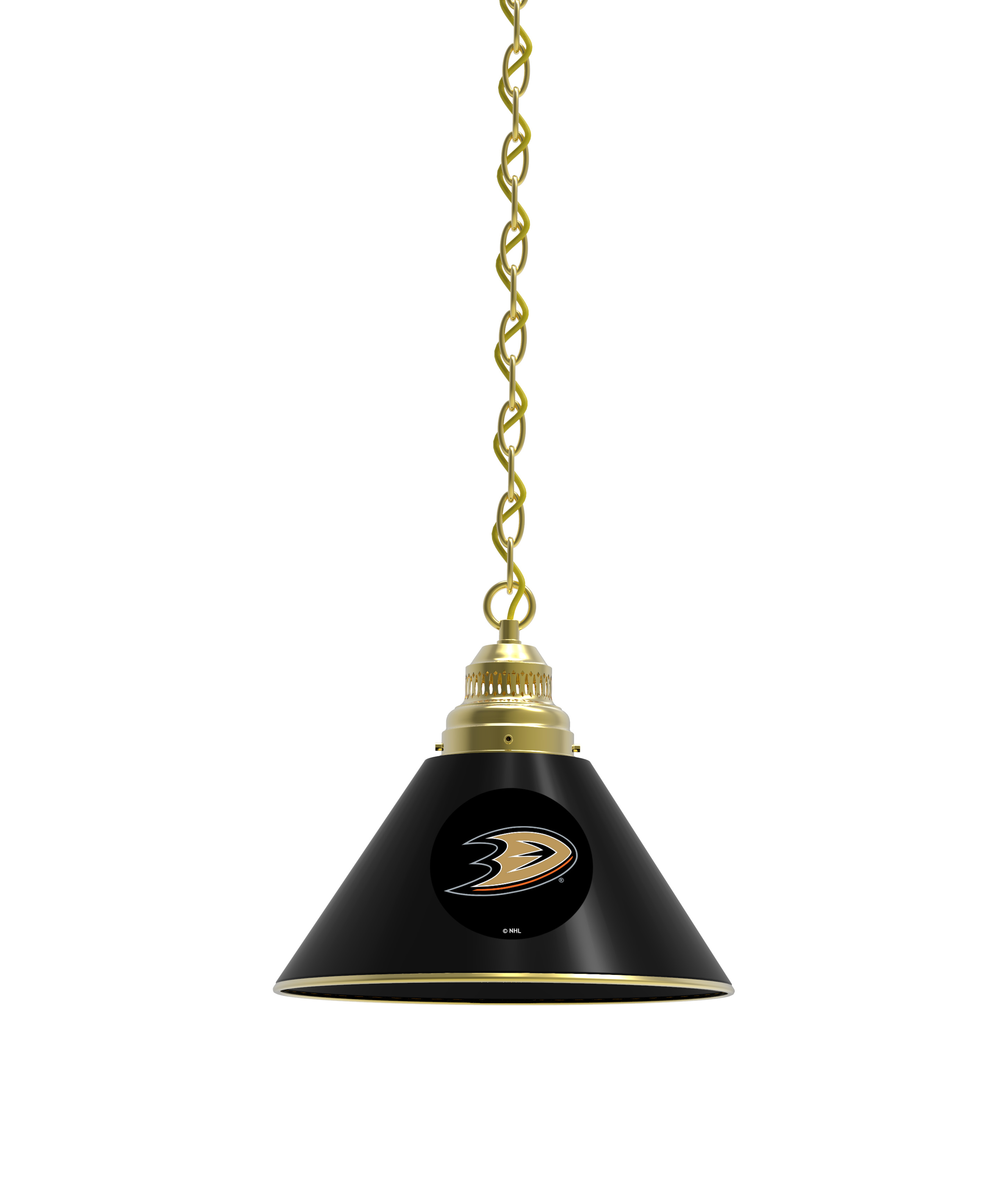 BL1BRAnaDks NHL Anaheim Ducks Single Shade Pendant Light - Brass