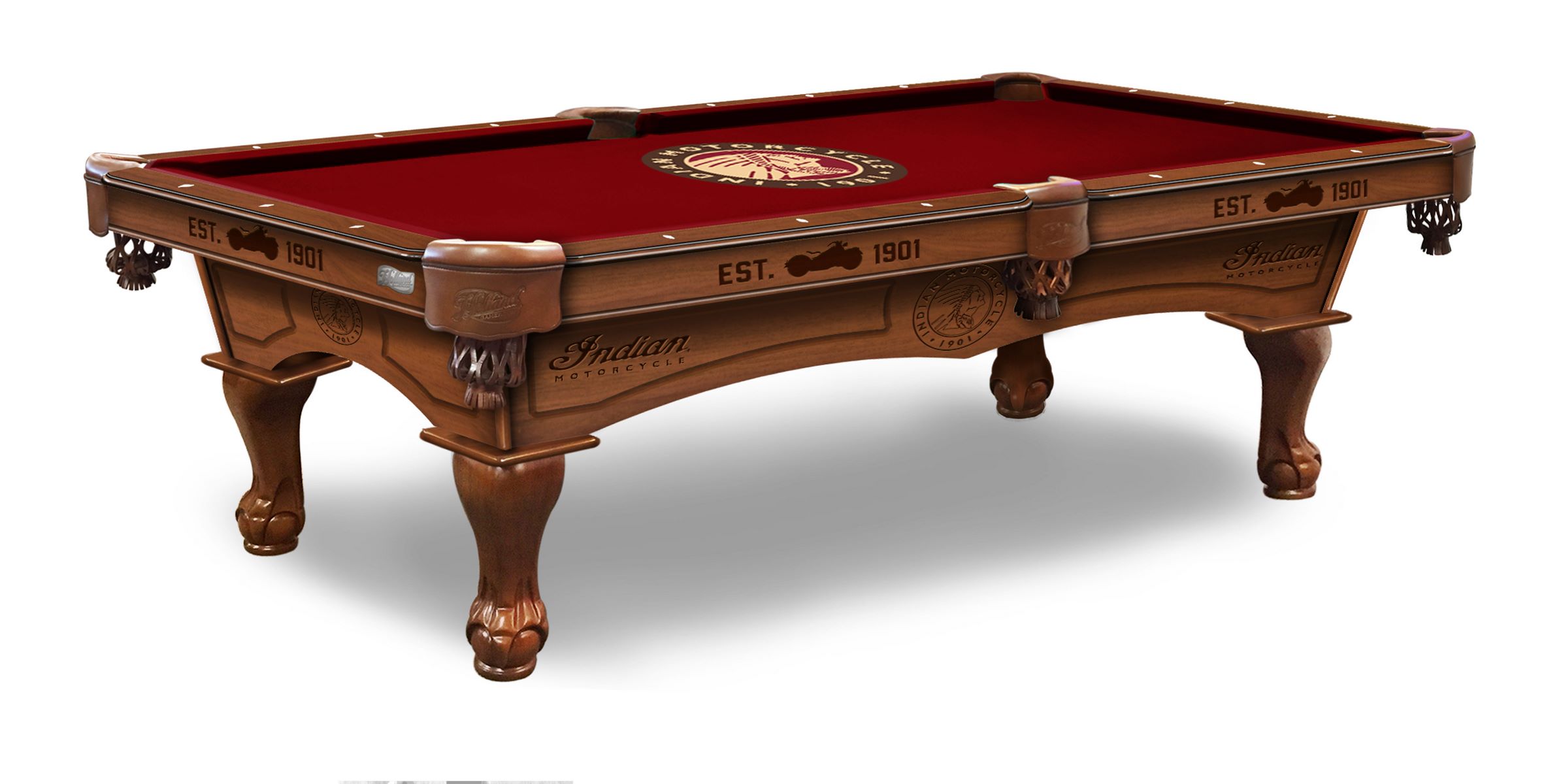 Picture of Holland Bar Stool PT8ChrdClawIndian-PCLIndn-HD Indian Motorcycle 8 ft. Pool Table