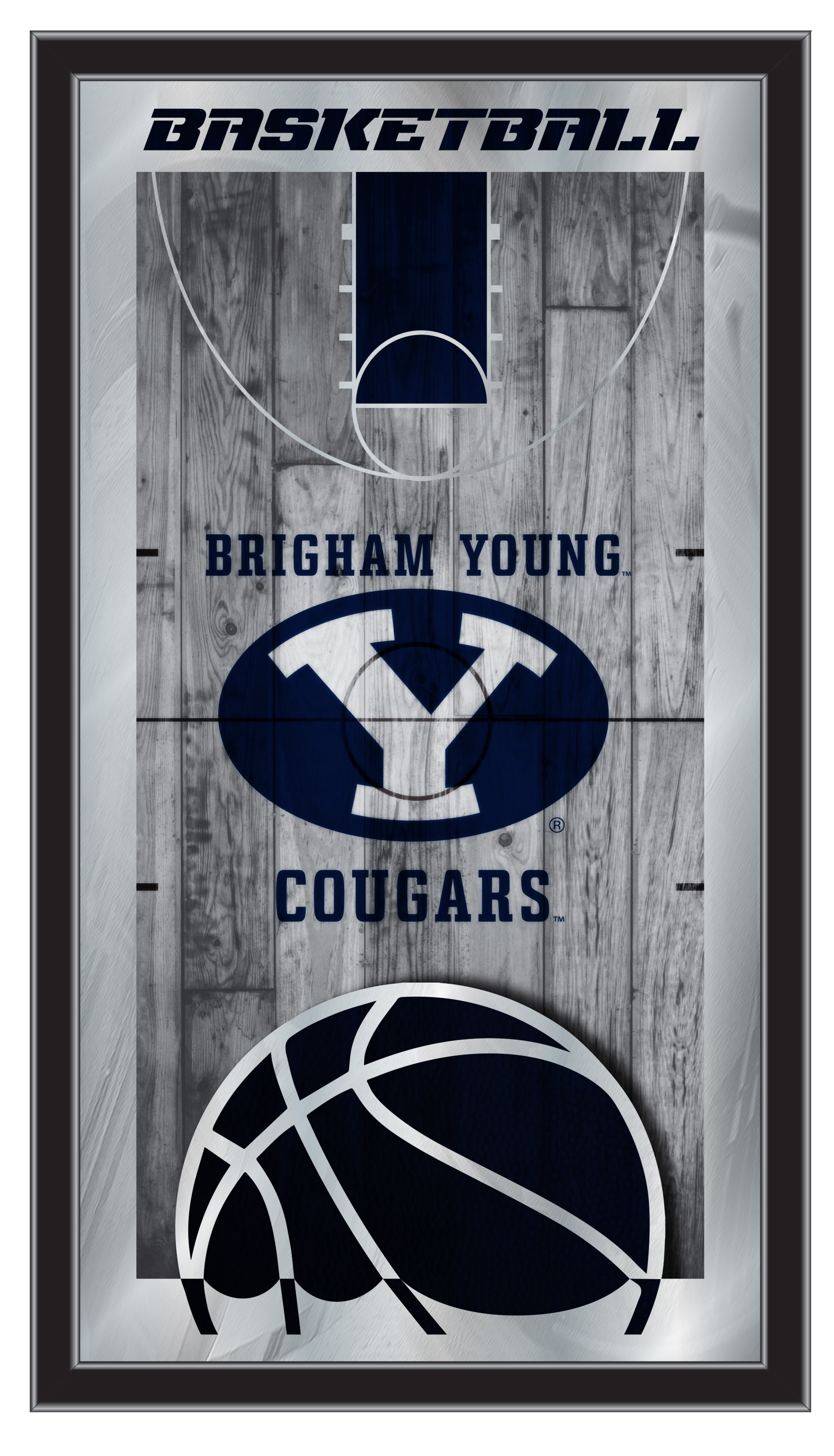 MBsktBrigYn Brigham Young 15 x 26 in. Basketball Mirror