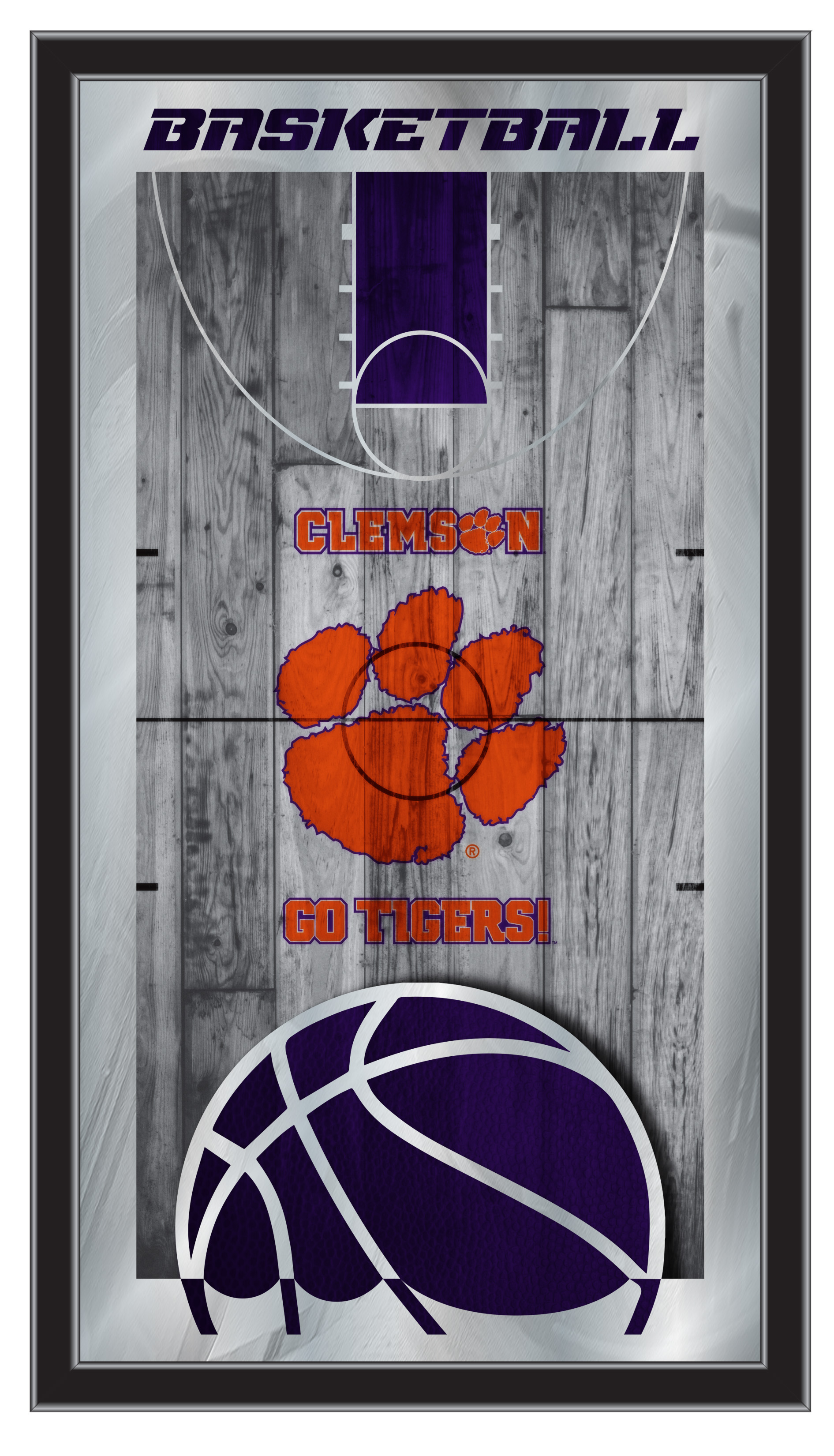 MBsktClmson Clemson 15 x 26 in. Basketball Mirror