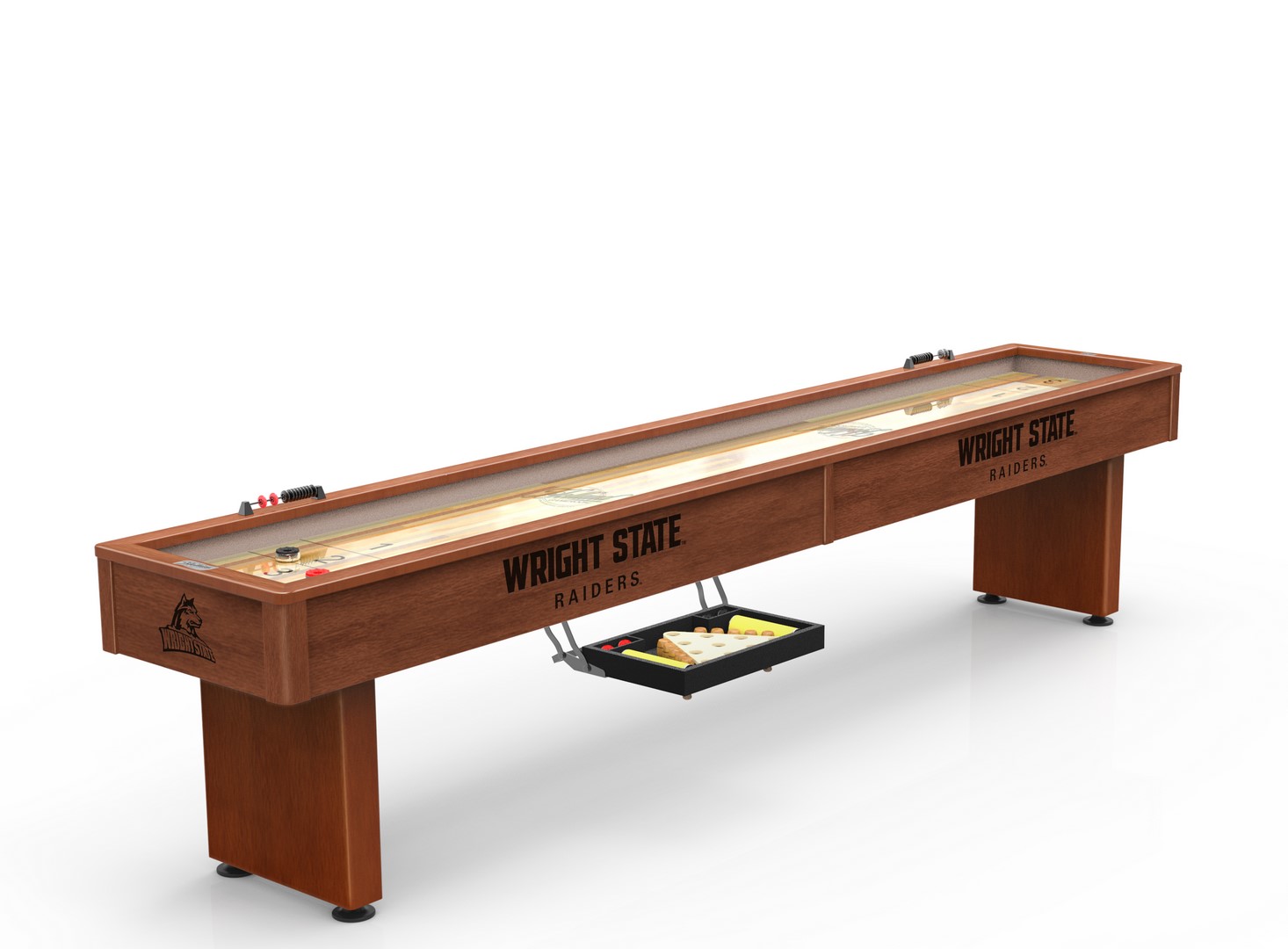 SB12ChrdWrtStU Wright State 12 ft. Shuffleboard Table