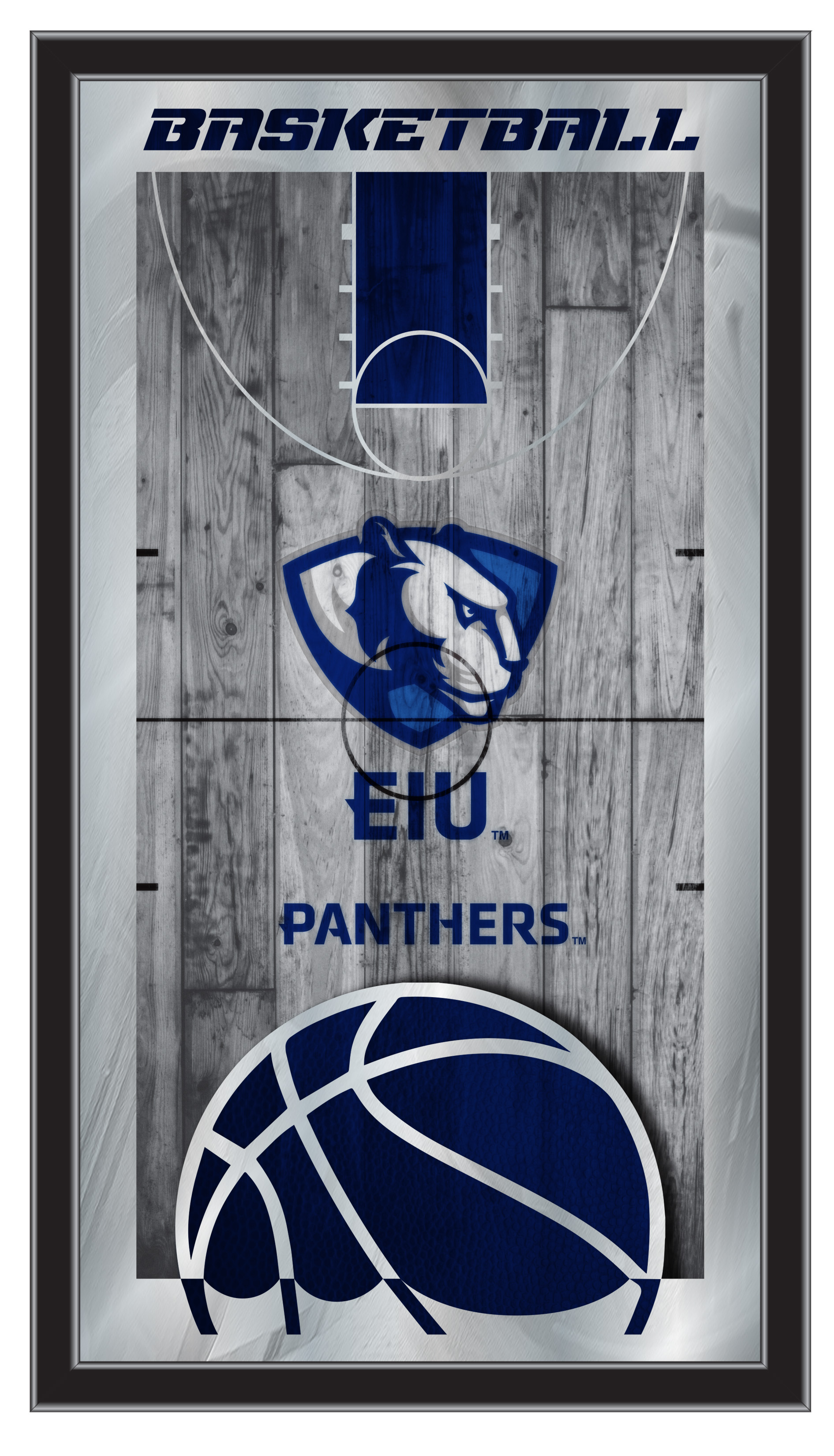 MBsktEastIL Eastern Illinois 15 x 26 in. Basketball Mirror