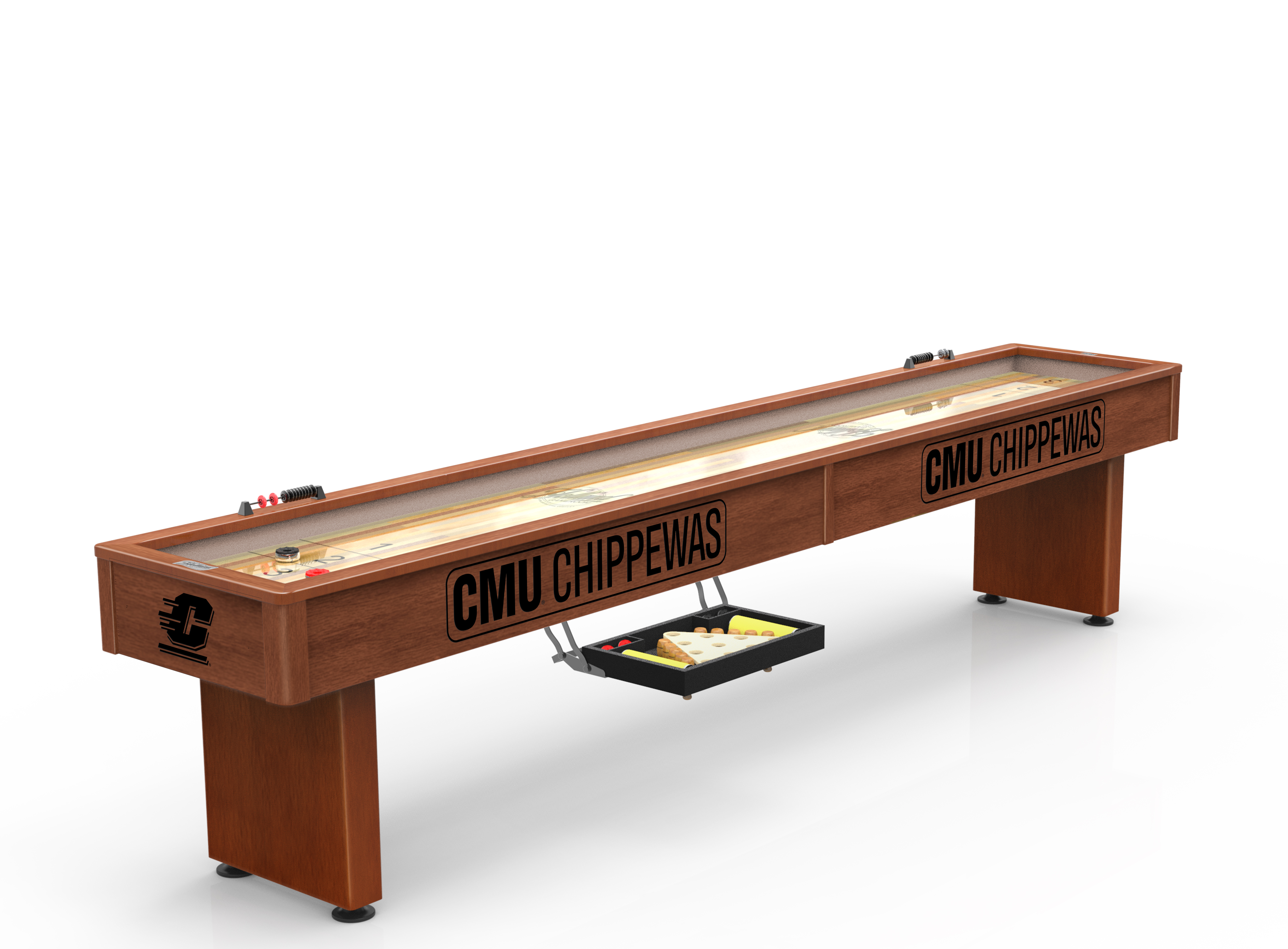 SB12ChrdCenMic Central Michigan 12 ft. Shuffleboard Table