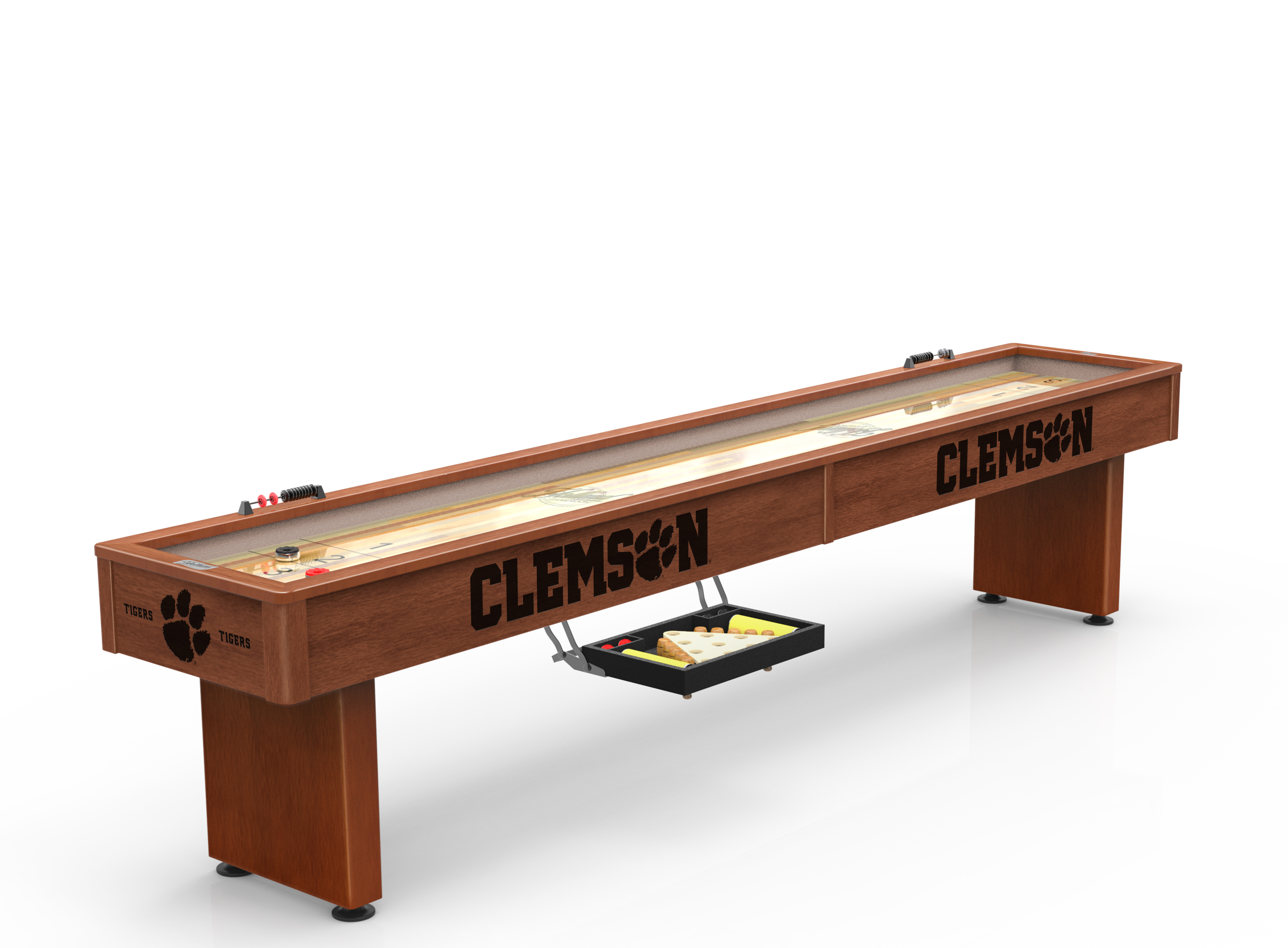 SB12ChrdClmson Clemson 12 ft. Shuffleboard Table