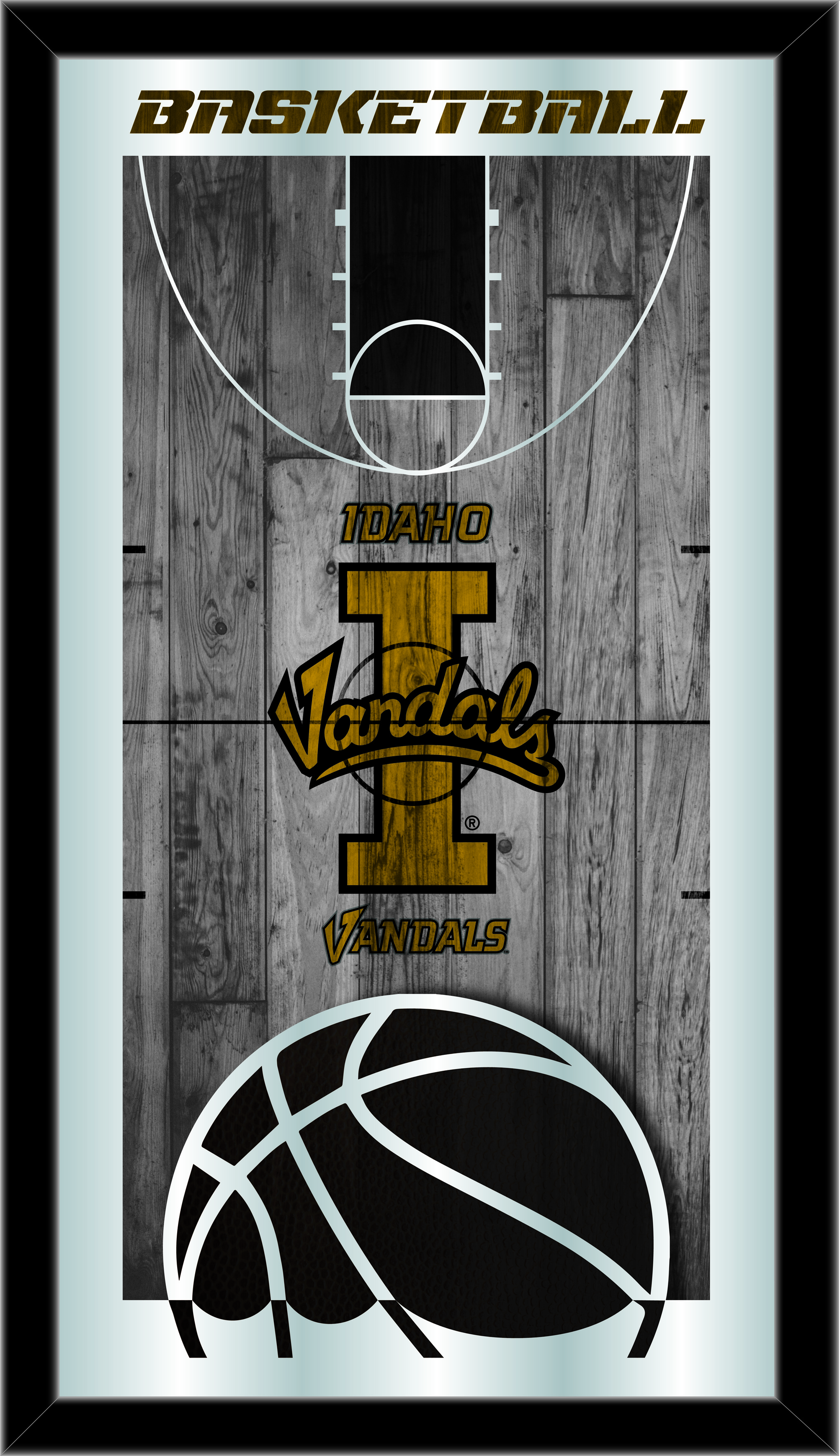 MBsktIdahoU Idaho 15 x 26 in. Basketball Mirror
