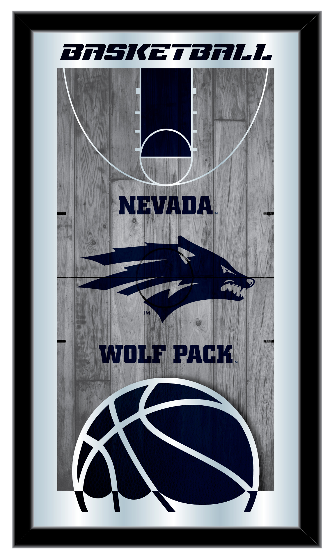 MBsktNevaUn Nevada 15 x 26 in. Basketball Mirror