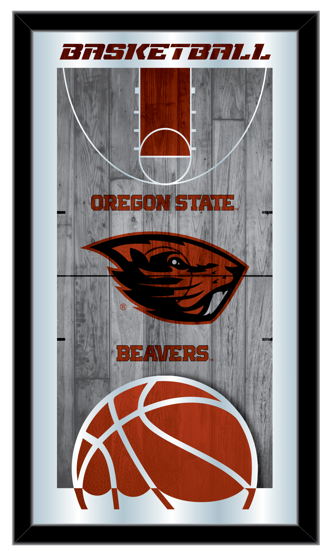 MBsktOregSt Oregon State 15 x 26 in. Basketball Mirror