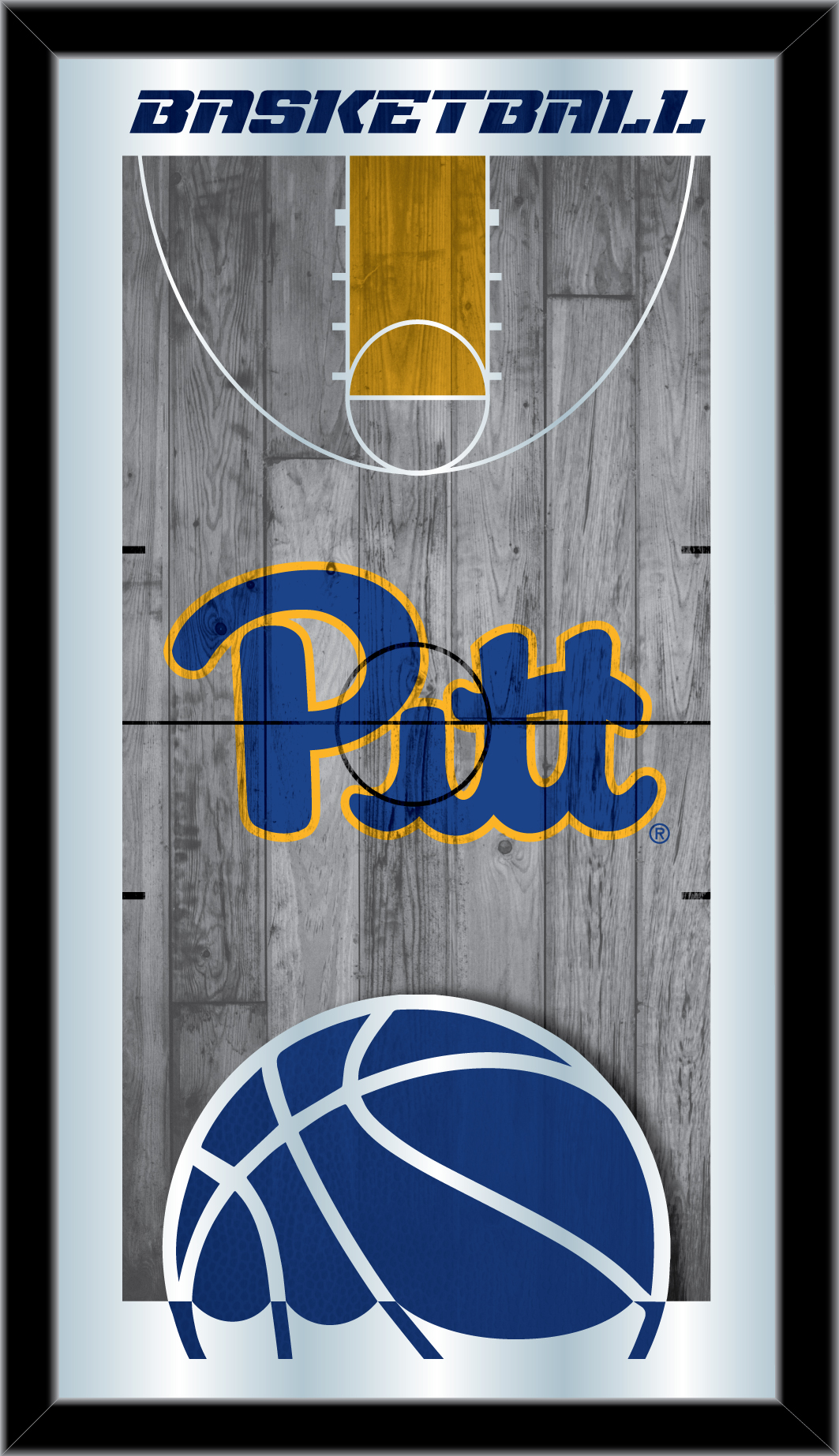 MBsktPittsb Pittsburgh 15 x 26 in. Basketball Mirror