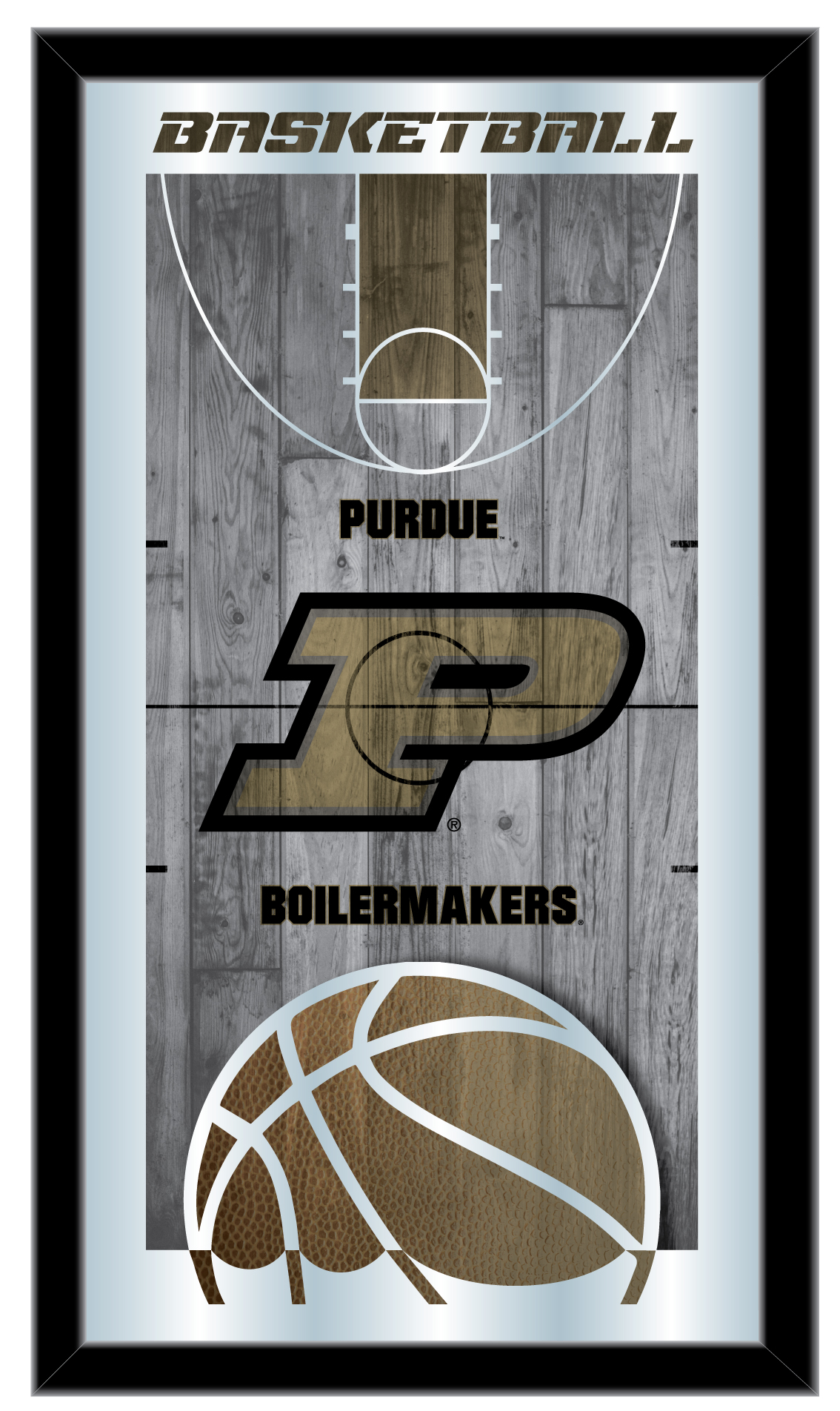 MBsktPurdue Purdue 15 x 26 in. Basketball Mirror
