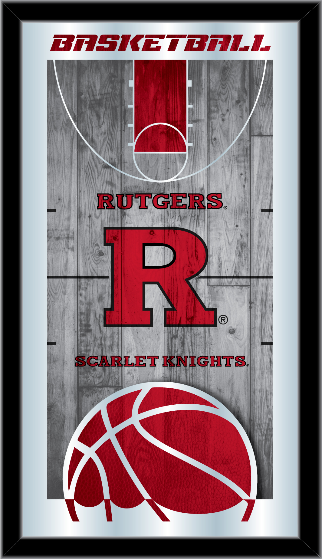 Picture of Holland Bar Stool MBsktRutger Rutgers 15 x 26 in. Basketball Mirror