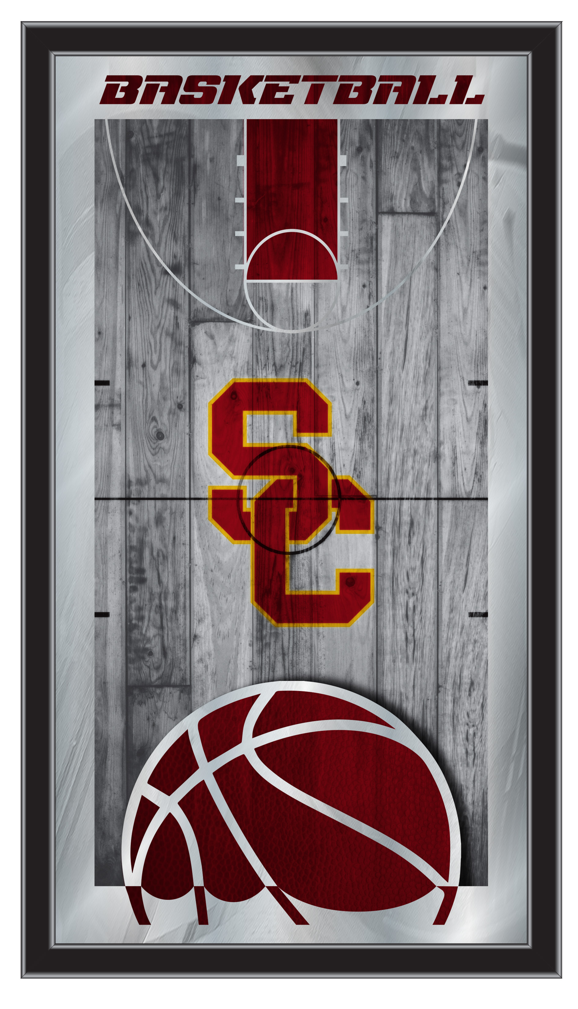 MBsktSouCal University of Southern California Trojans 15 x 26 in. Basketball Mirror
