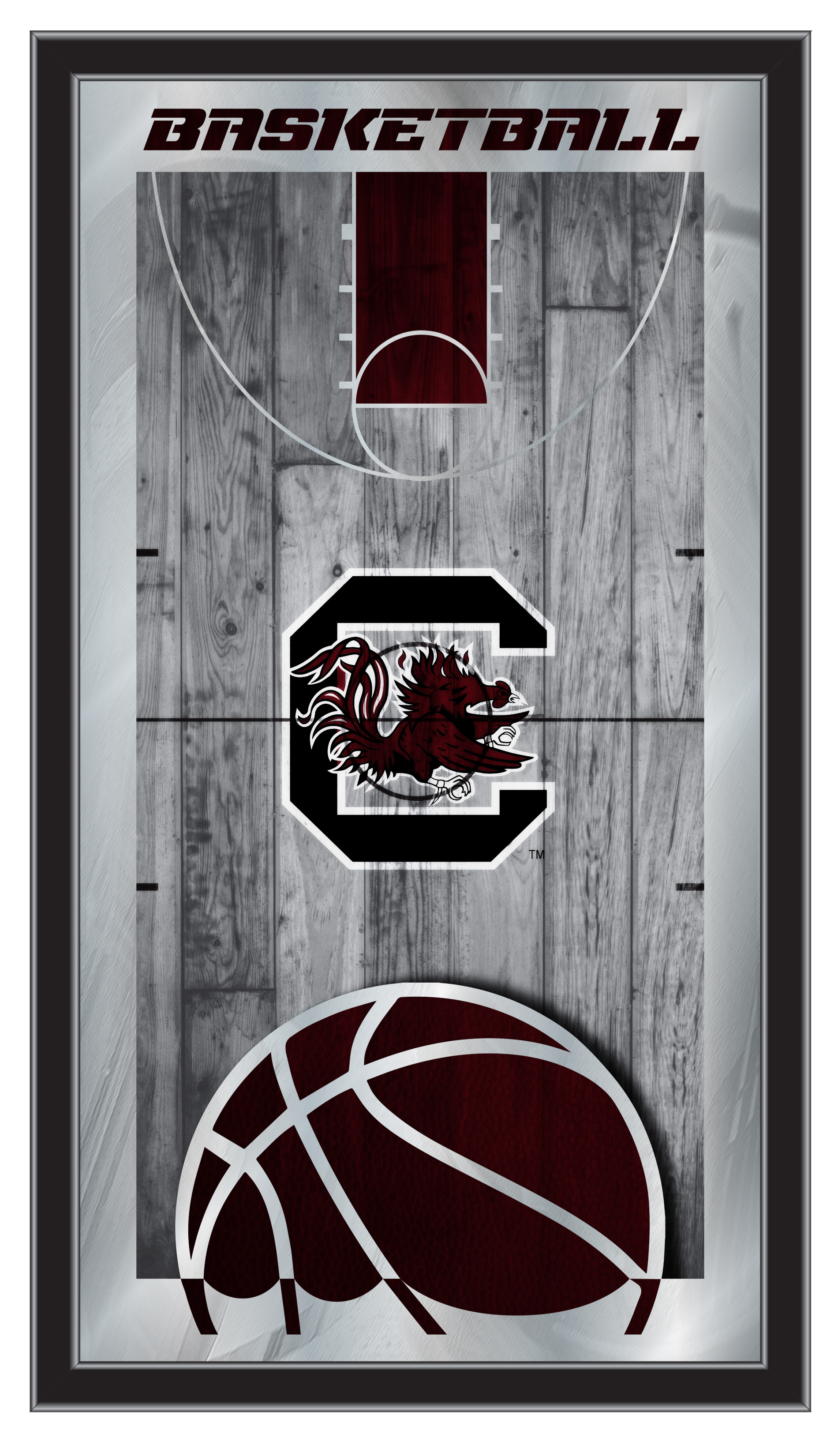 MBsktSouCar South Carolina 15 x 26 in. Basketball Mirror