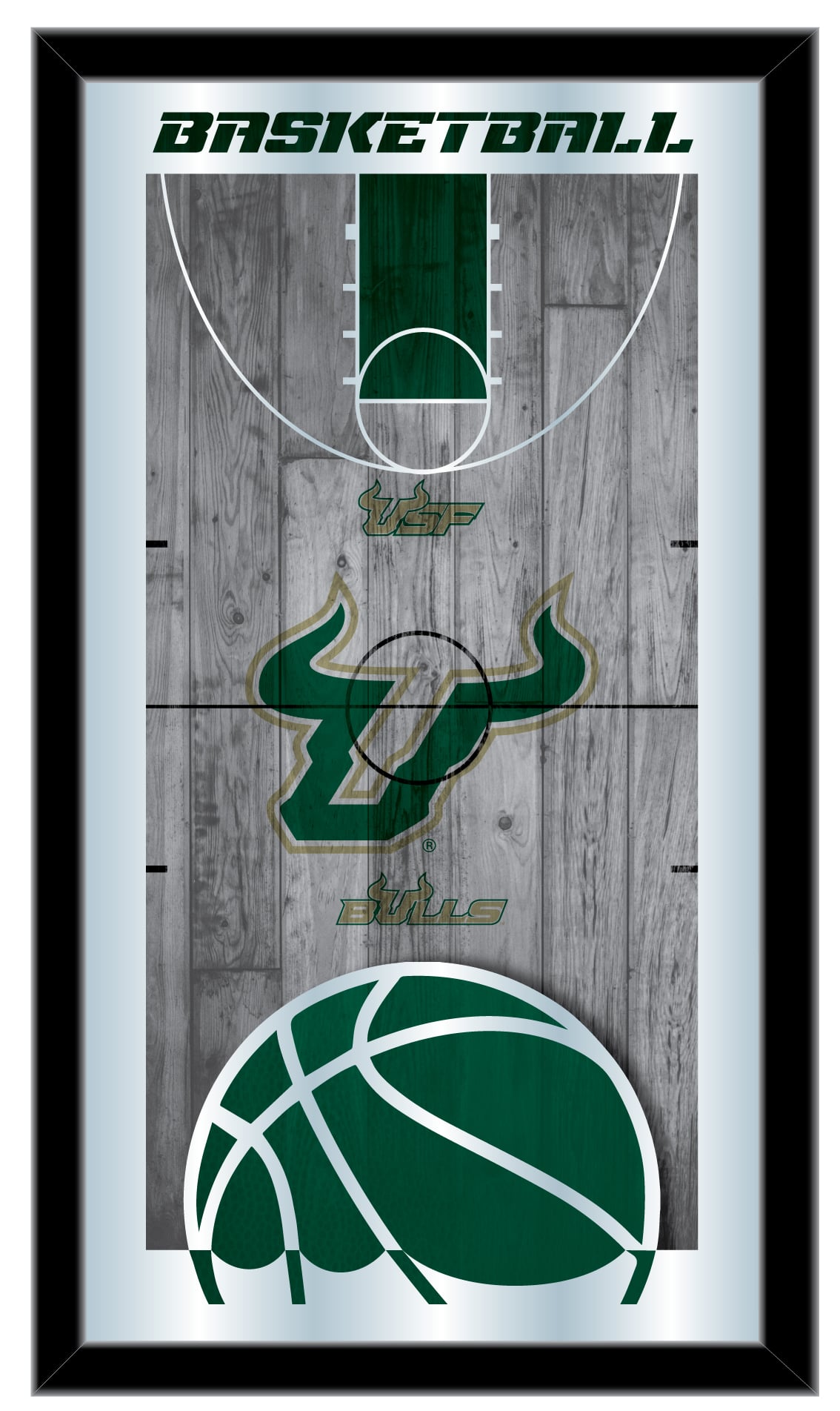 MBsktSouFla South Florida 15 x 26 in. Basketball Mirror
