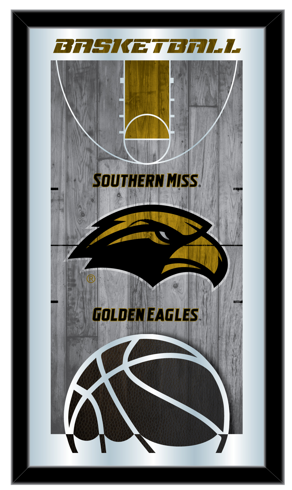 Picture of Holland Bar Stool MBsktSouMis Southern Miss 15 x 26 in. Basketball Mirror