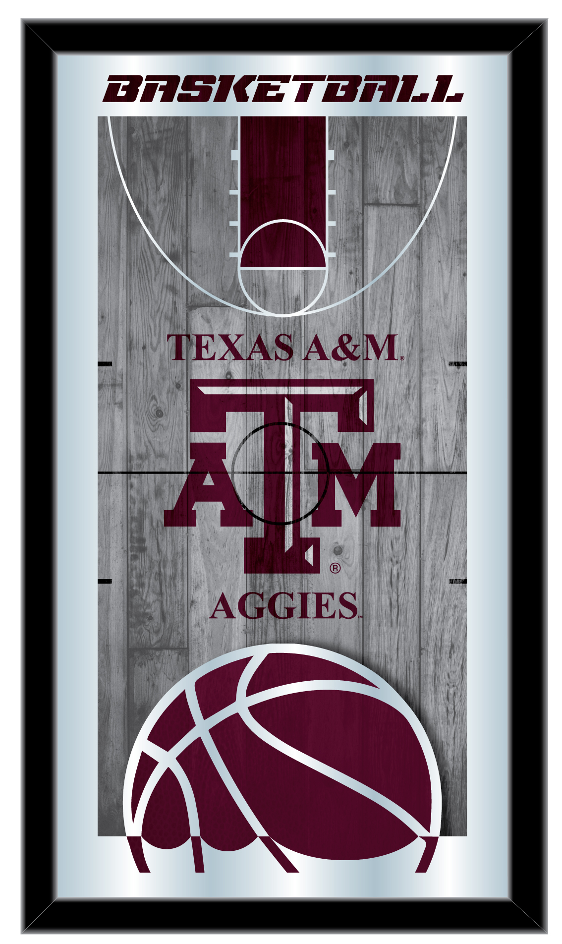 MBsktTexA-M Texas A&M 15 x 26 in. Basketball Mirror
