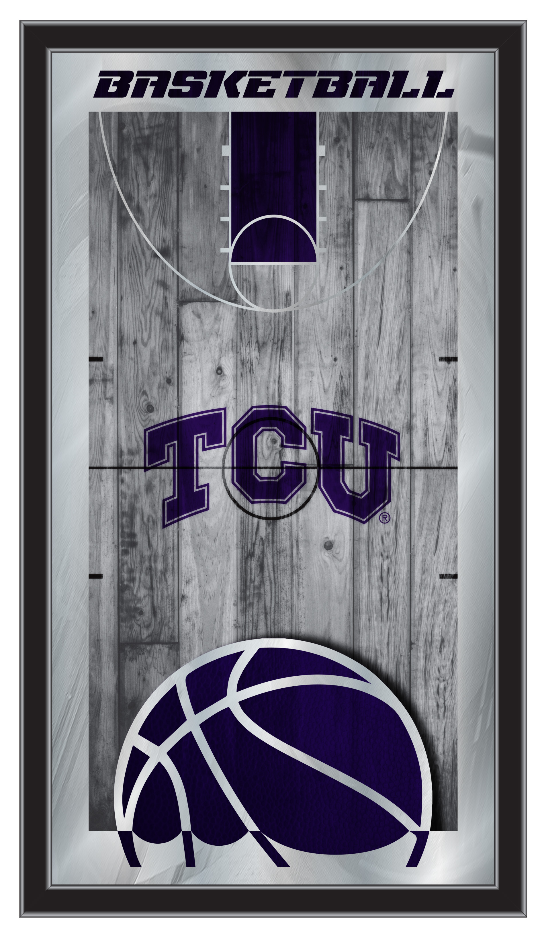 MBsktTexChr TCU 15 x 26 in. Basketball Mirror