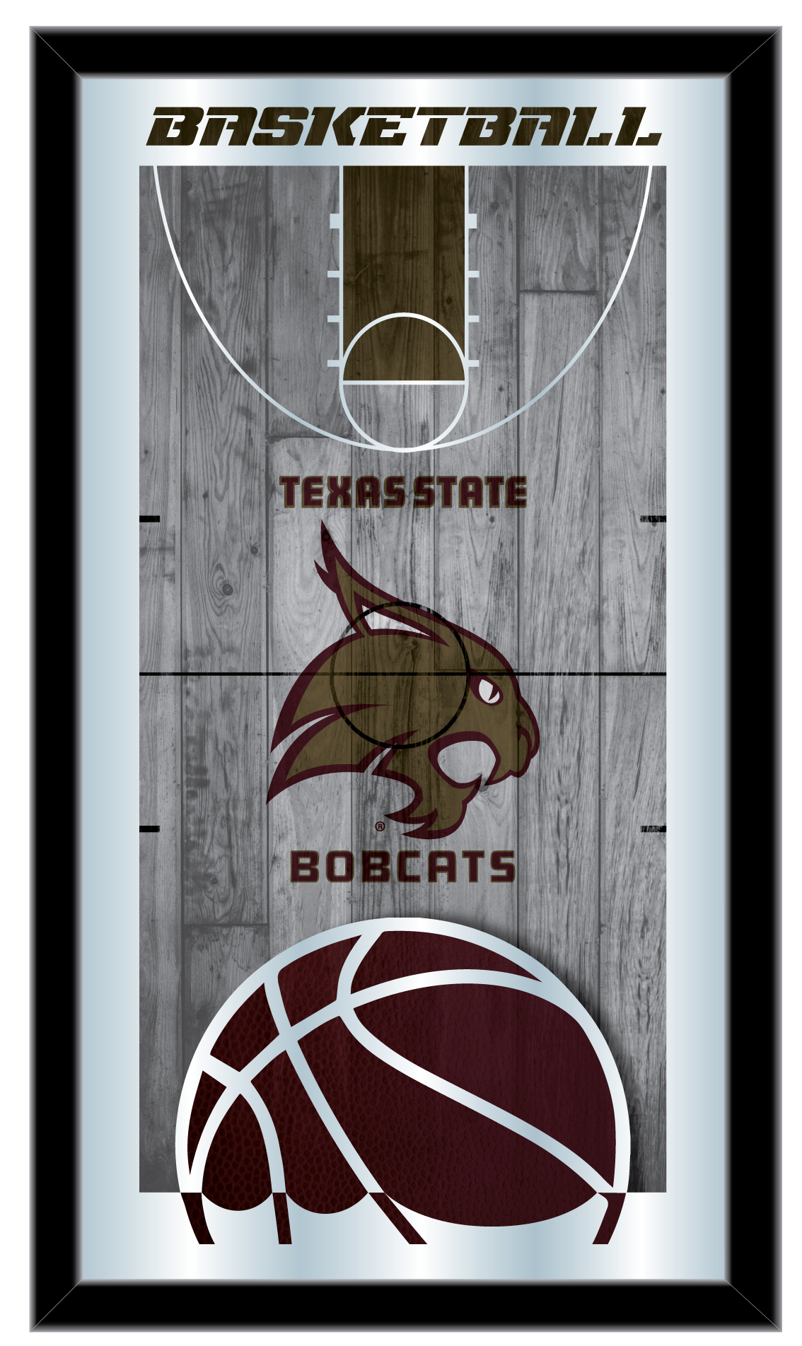 MBsktTexsSt Texas State 15 x 26 in. Basketball Mirror