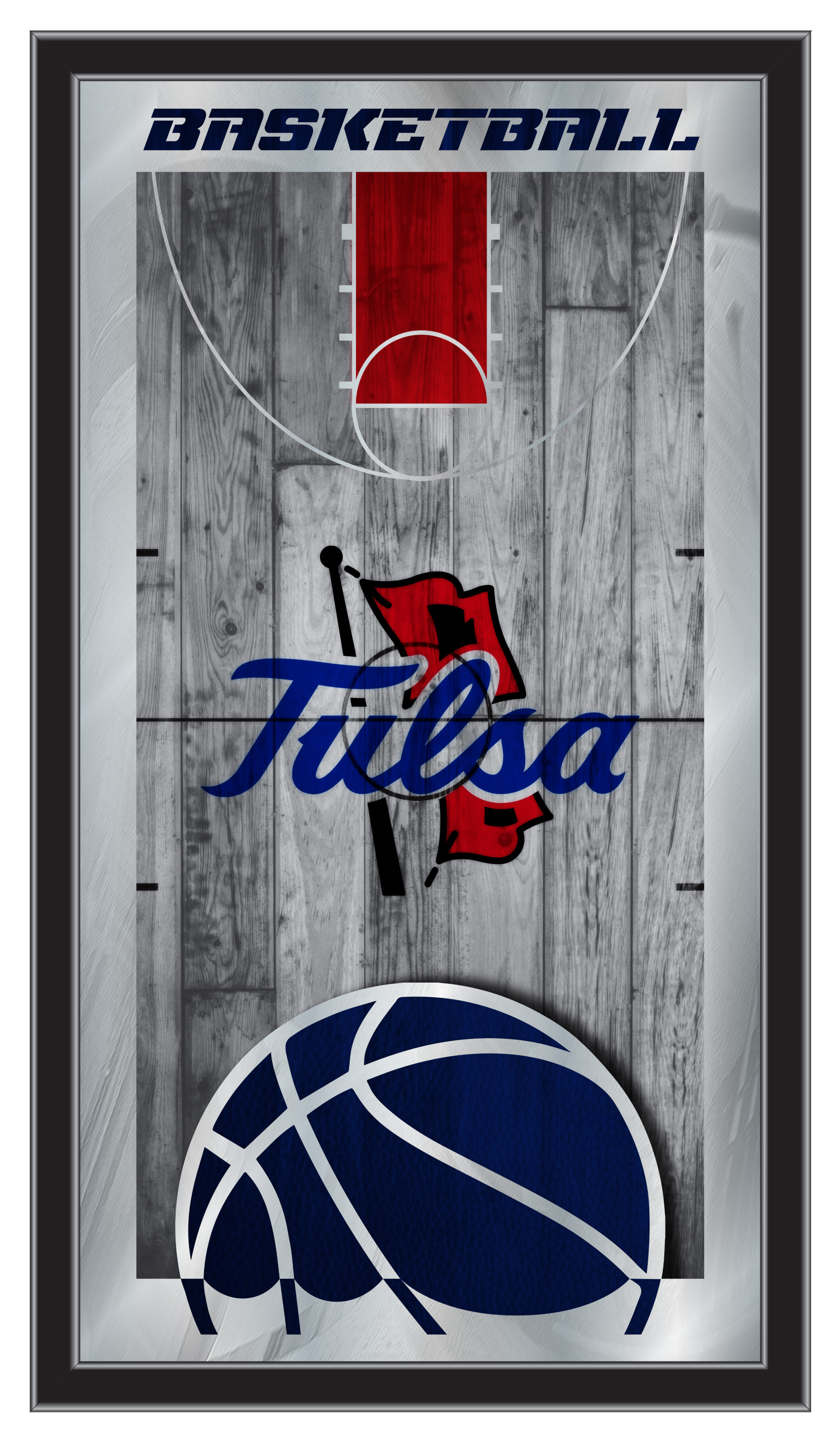 MBsktTulsaU Tulsa 15 x 26 in. Basketball Mirror