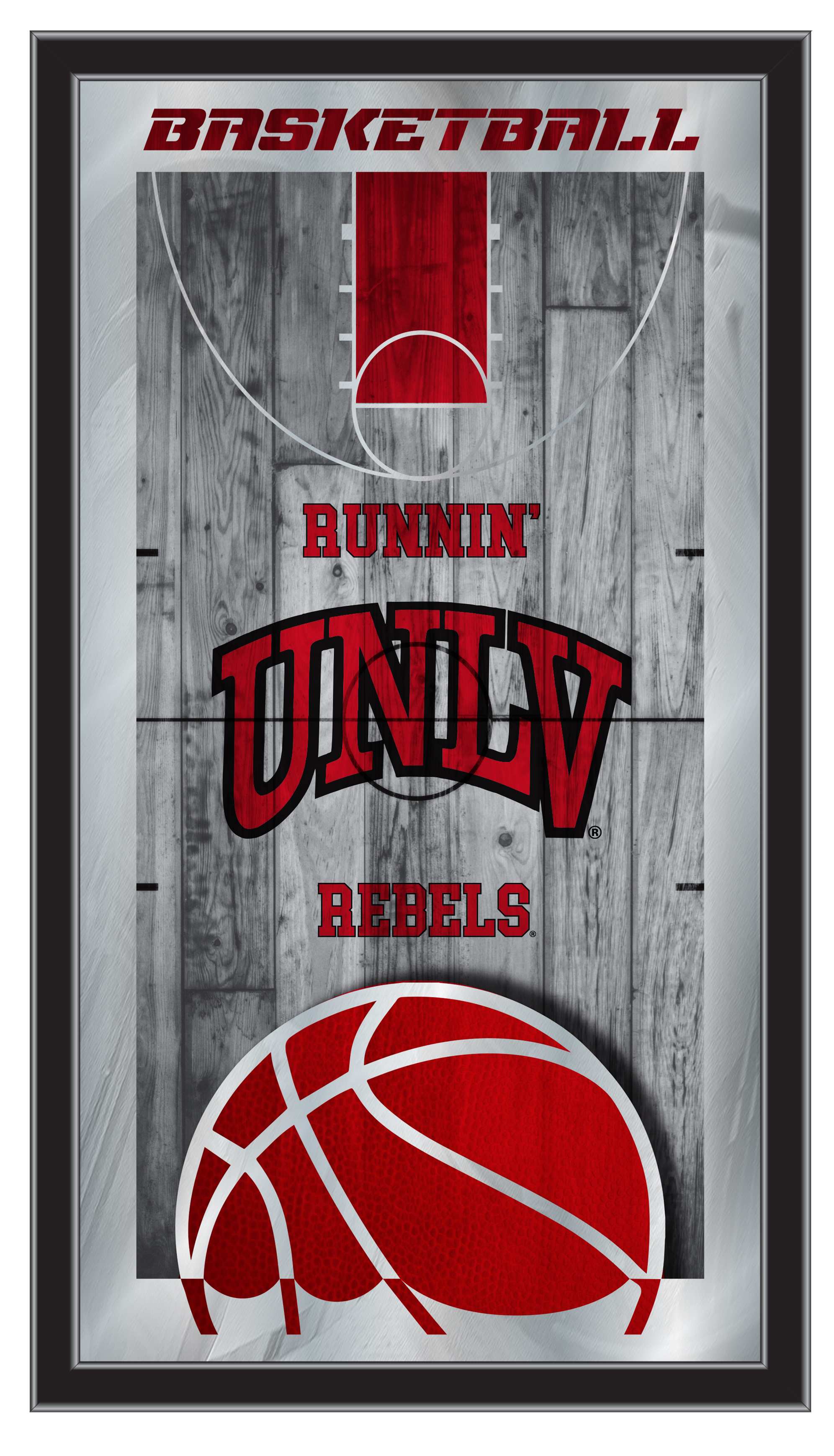 MBsktUNevLV University of Nevada Las Vegas 15 x 26 in. Basketball Mirror