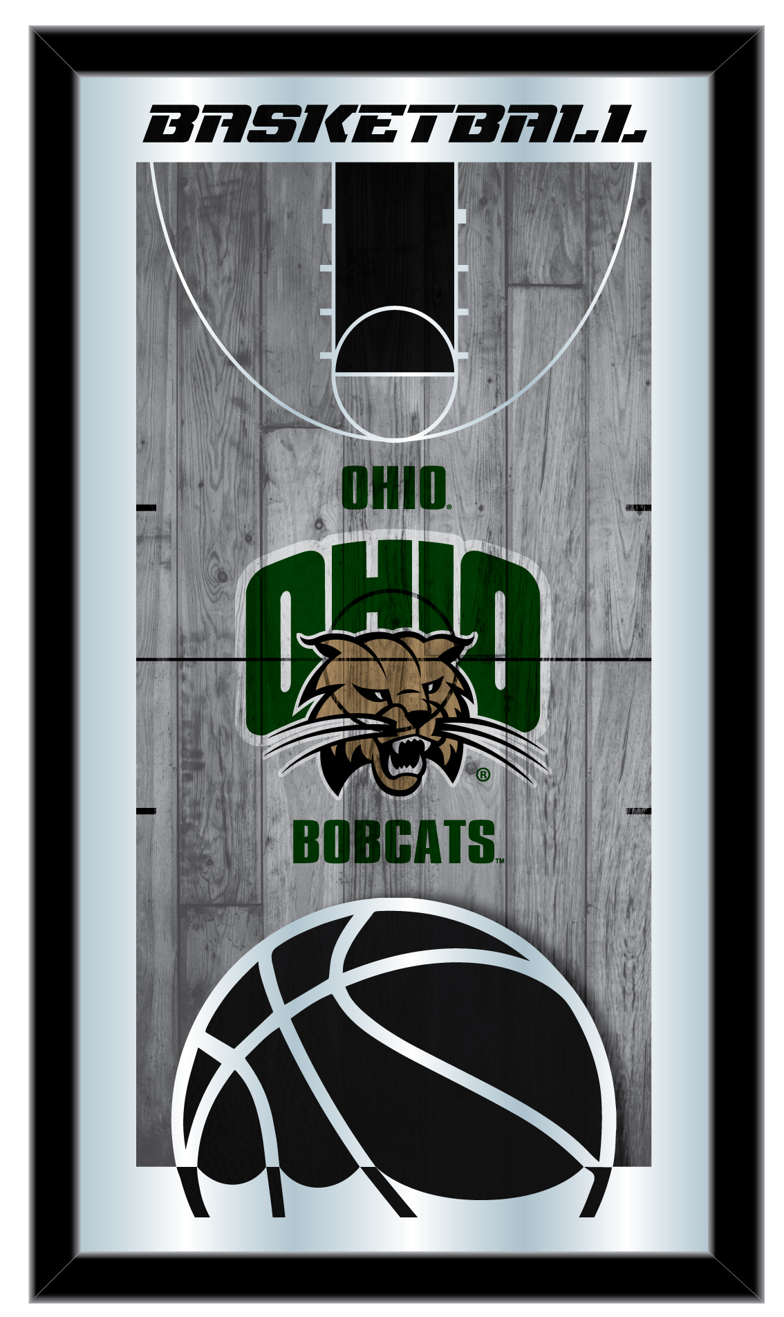 MBsktUnivOH Ohio University 15 x 26 in. Basketball Mirror