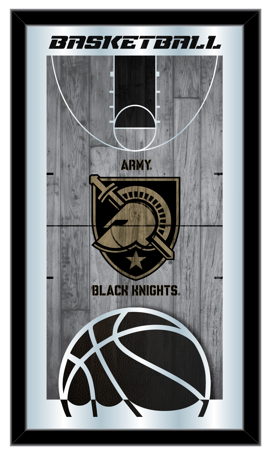 MBsktUSMilA US Military Academy ARMY 15 x 26 in. Basketball Mirror
