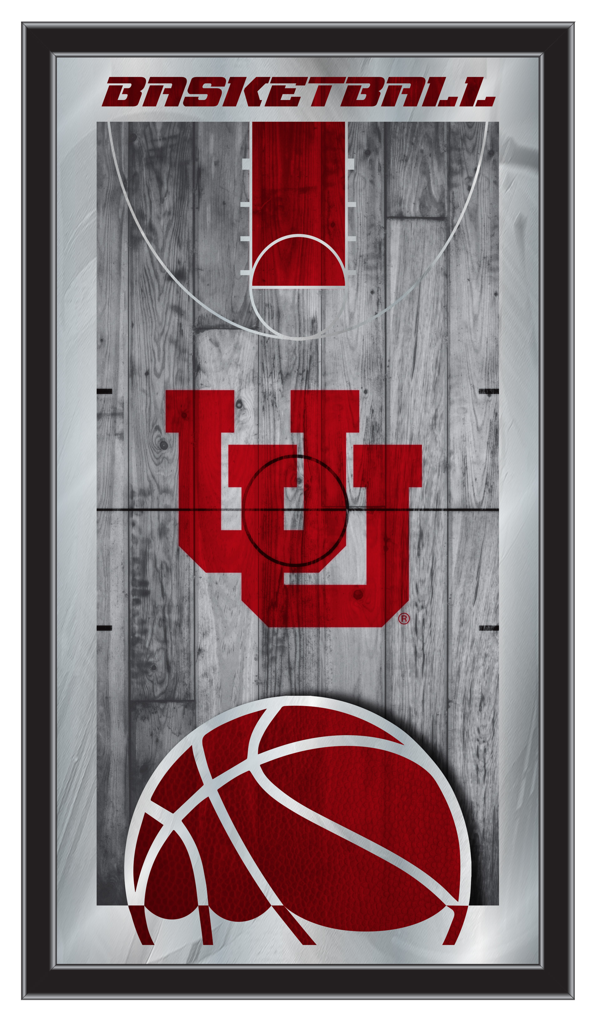 MBsktUtahUn Utah 15 x 26 in. Basketball Mirror