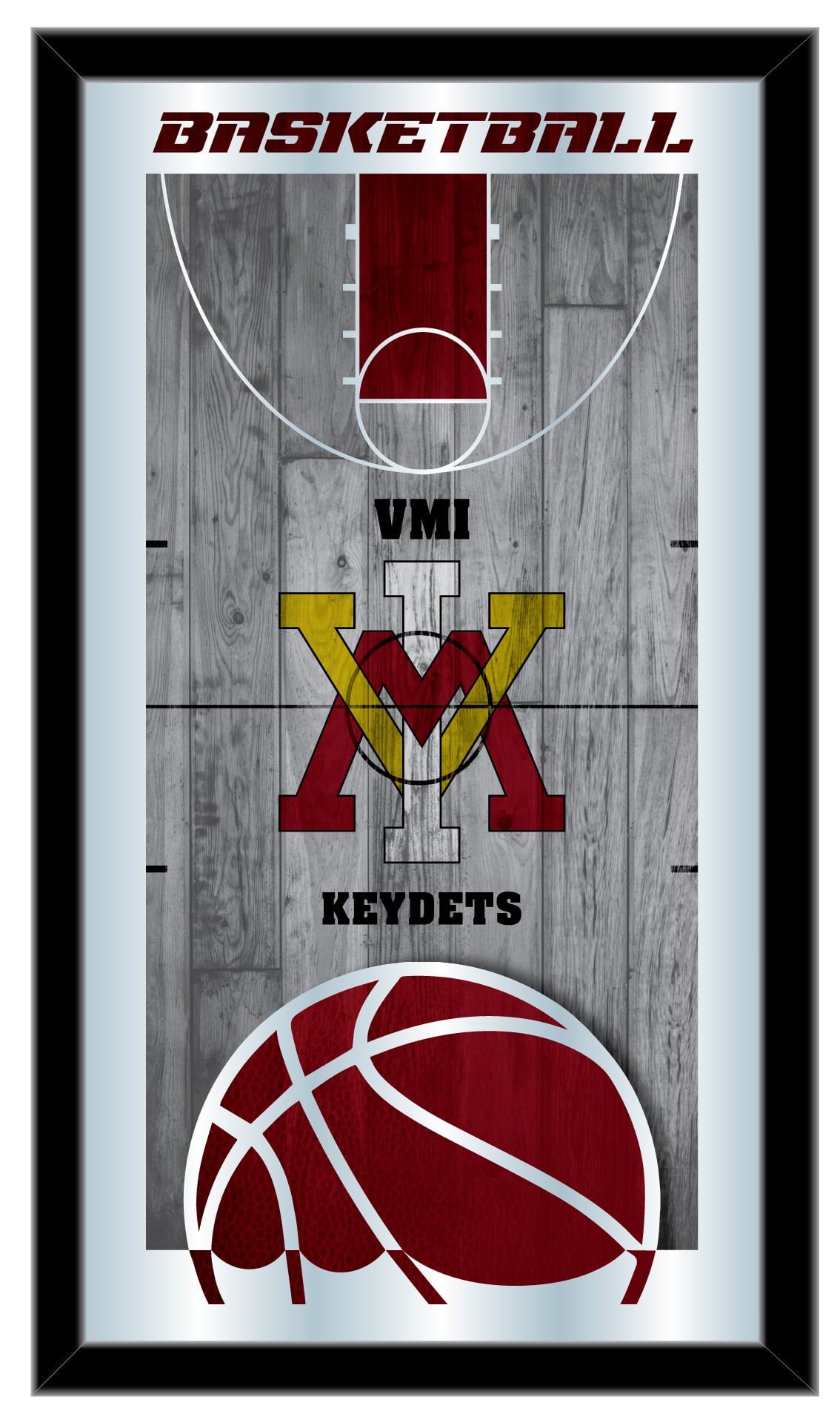 MBsktVAMilI Virginia Military Institute 15 x 26 in. Basketball Mirror