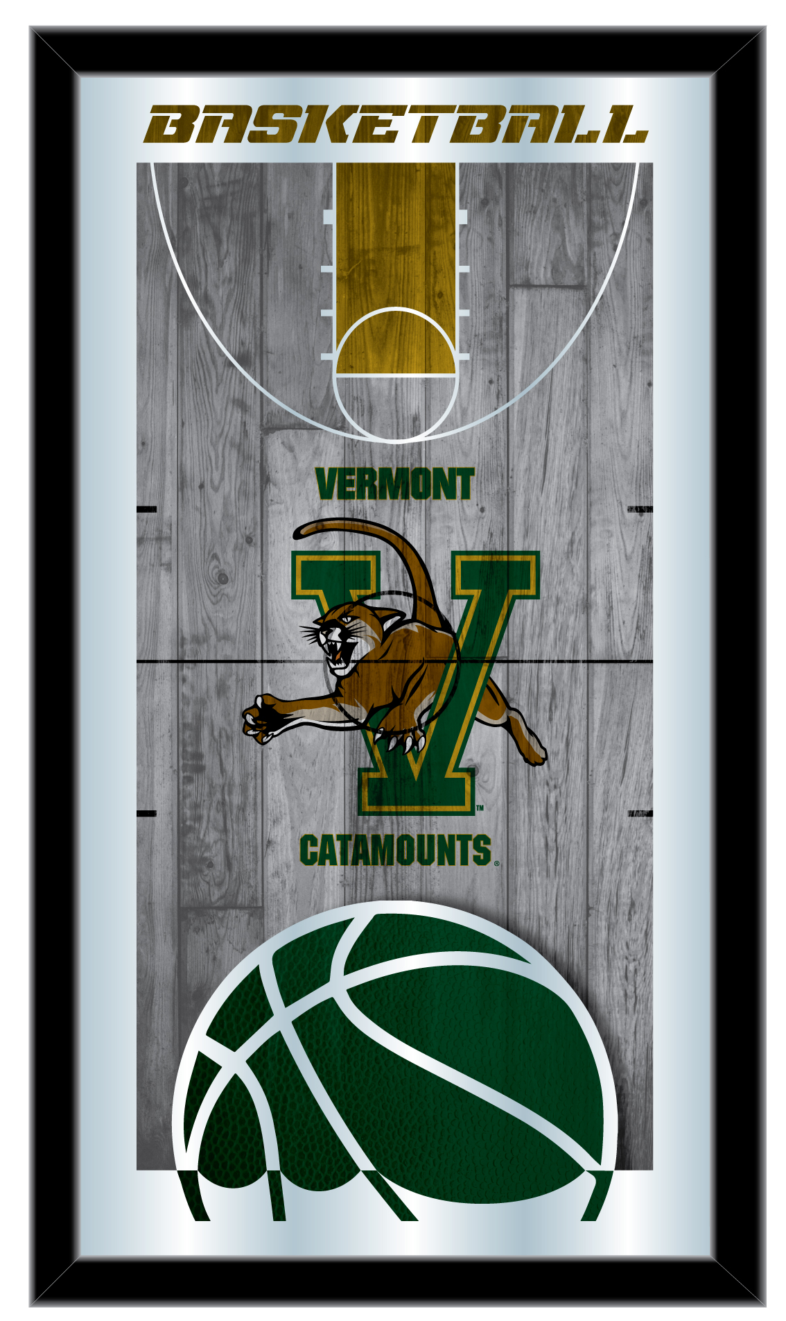 MBsktVermnt Vermont 15 x 26 in. Basketball Mirror