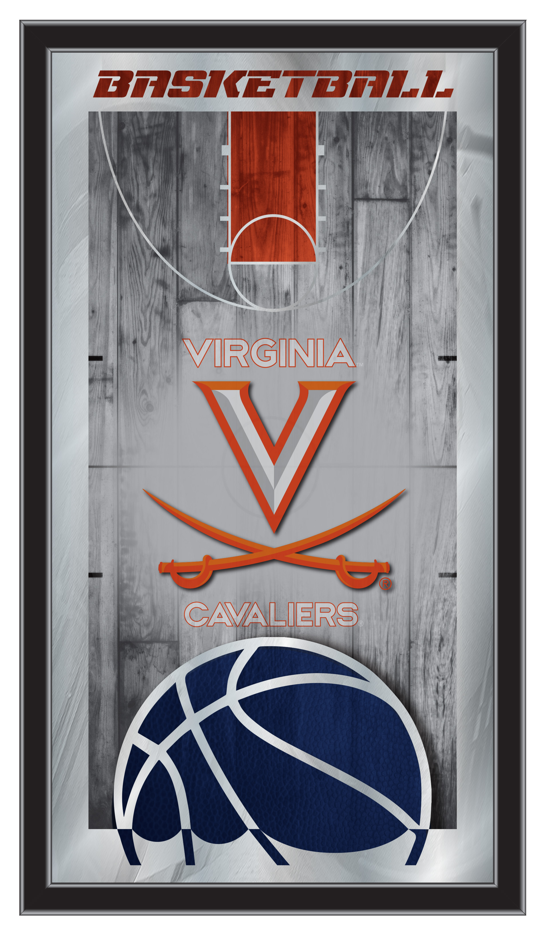 MBsktVrgnia Virginia 15 x 26 in. Basketball Mirror