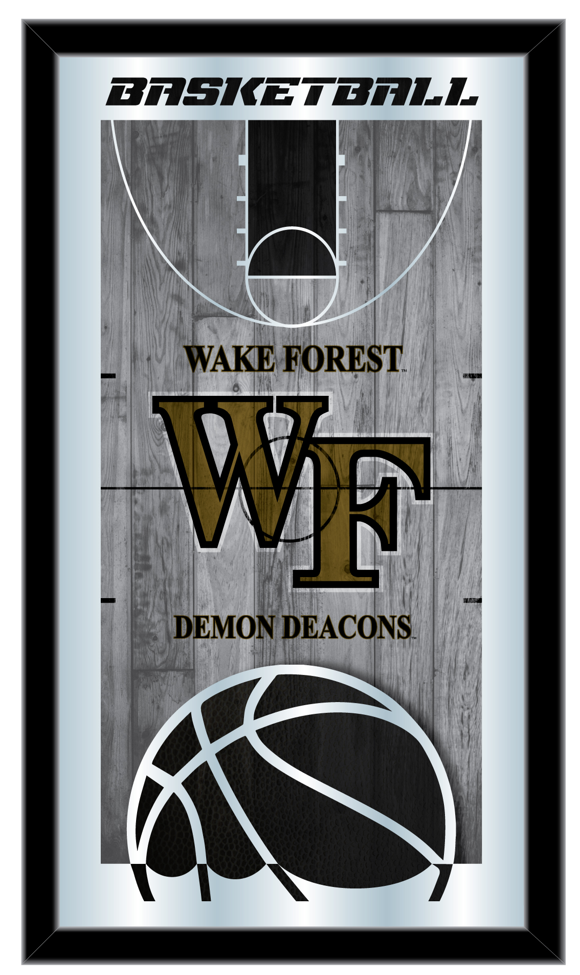 MBsktWakeFr Wake Forest 15 x 26 in. Basketball Mirror