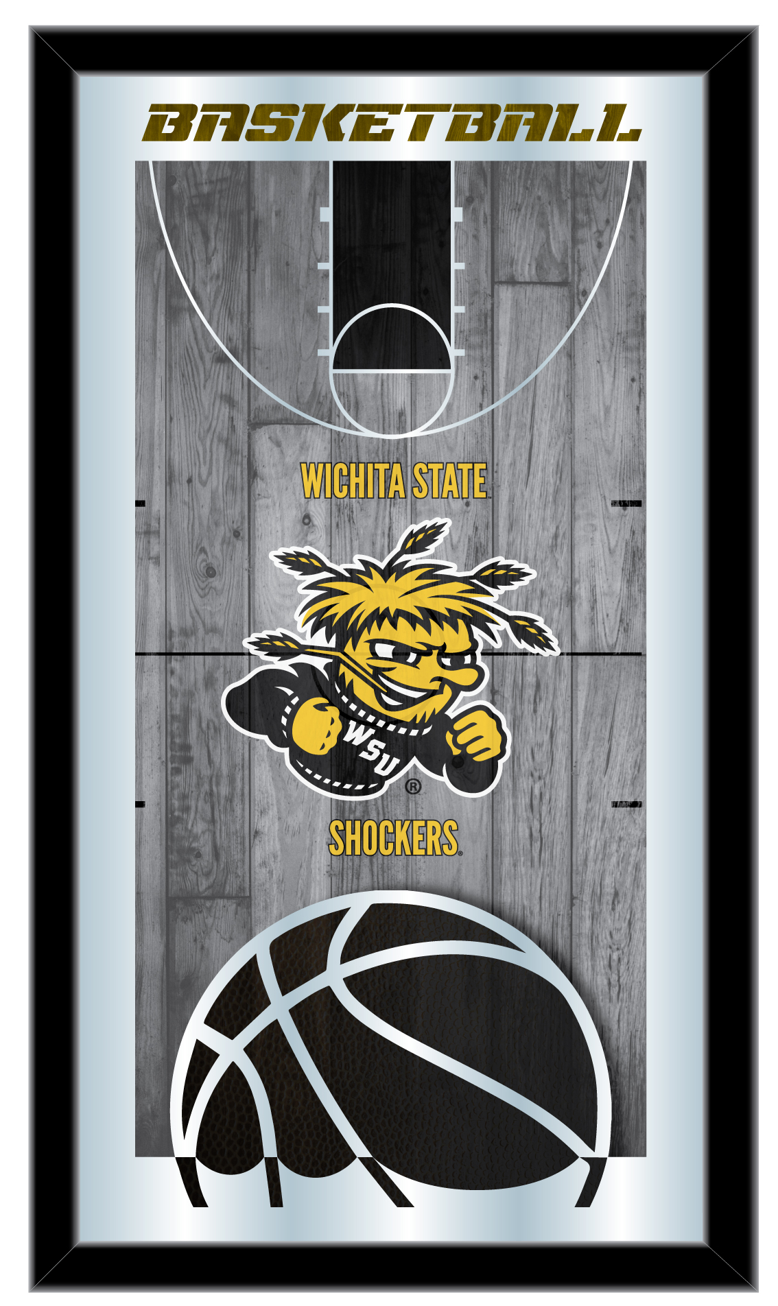 MBsktWichSt Wichita State 15 x 26 in. Basketball Mirror